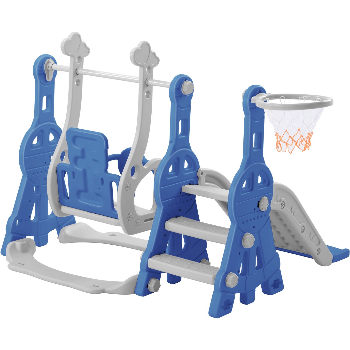 Toddler Slide and Swing Set 3 in 1: Perfect Indoor & Outdoor Kids Playground Climber Swing Playset with Basketball Hoops**