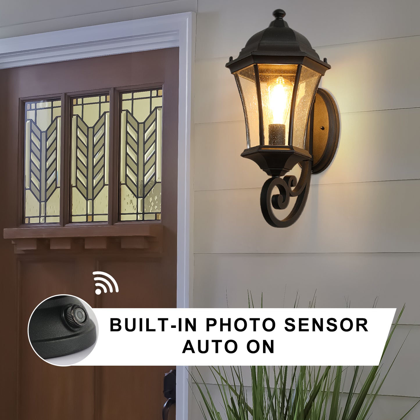 Outdoor Waterproof Glass Retro Wall Lamp - Stylish Vintage Design with Weatherproof Protection for Outdoor Lighting - Available in Various Colors and Sizes