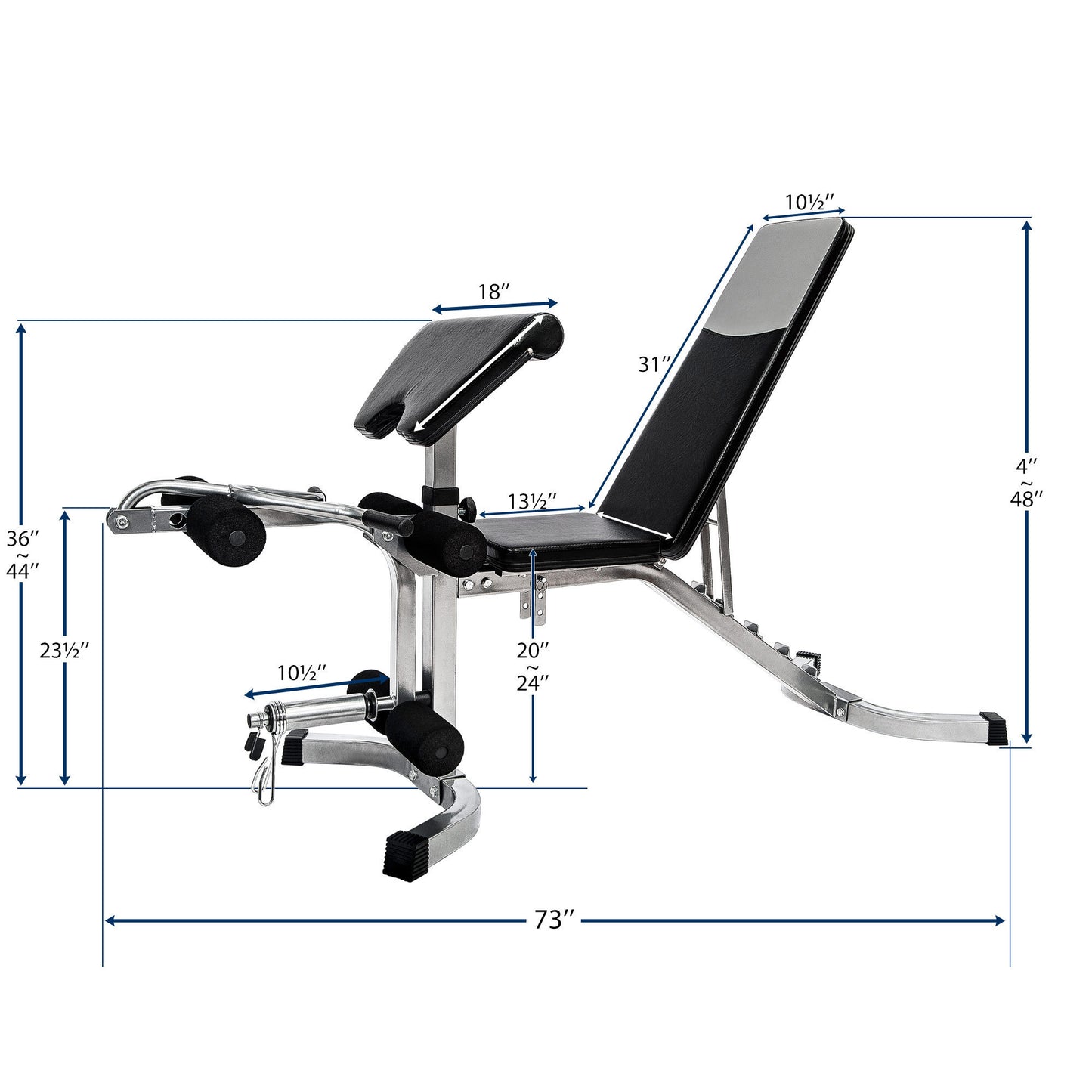 6+3 Positions Adjustable Weight Bench with Leg Extension - Olympic Utility Benches with Preacher Curl (220 letters)