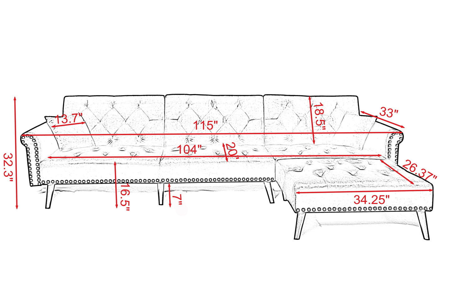 Convertible Sofa Bed Sleeper in Light Grey Velvet - Stylish and Versatile Furniture for Comfortable Sleep - Available in Multiple Sizes (W223S00002, W223S00456, W223S00708)