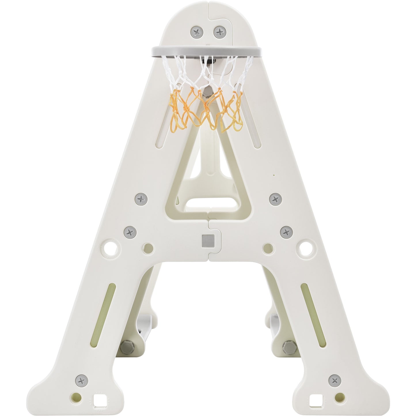 6-in-1 Toddler Climber and Swing Set - Kids Playground Climber Swing Playset with Tunnel, Whiteboard, Blocks, Hoop - Ideal for Babies - Indoor/Outdoor Play - White