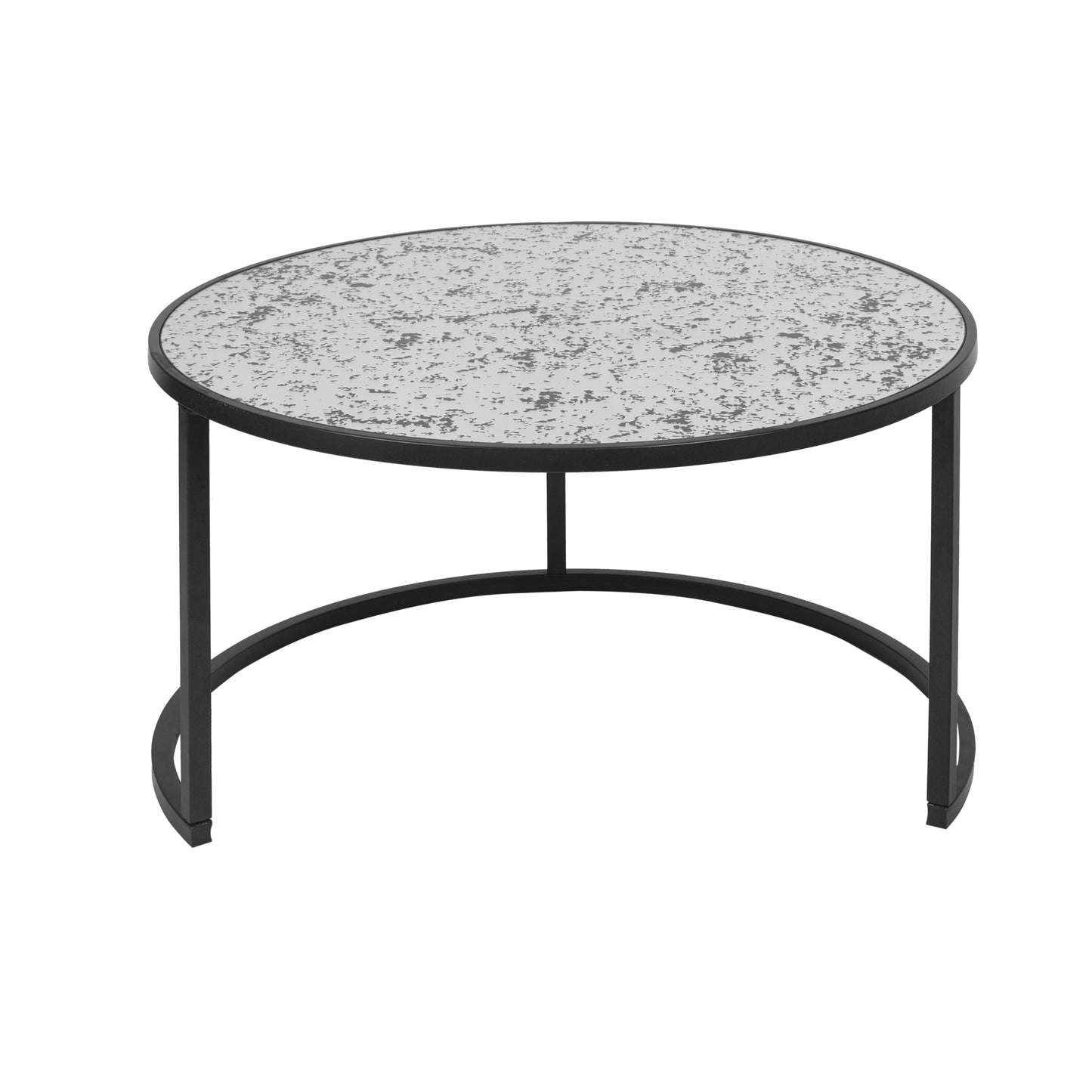 Round Coffee Table Set of 2 Metal Frame & Glass Top End Tables for Living Room Bedroom, Nesting Tables - Stylish & Functional Furniture