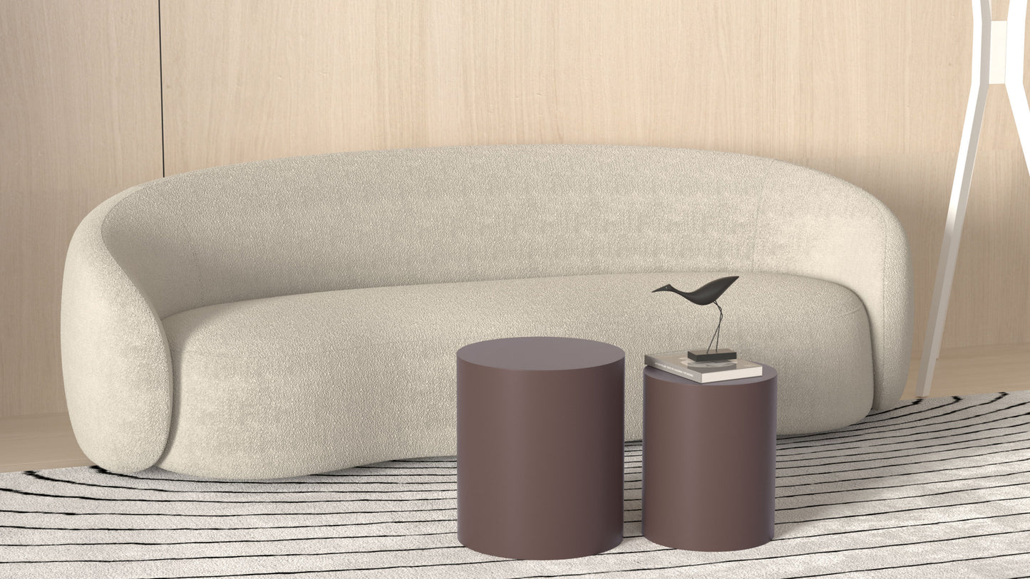 Upgrade MDF Nesting Table Set of 2: Multifunctional for Living Room/Small Space - Ideal for Goods Display, Brown Color