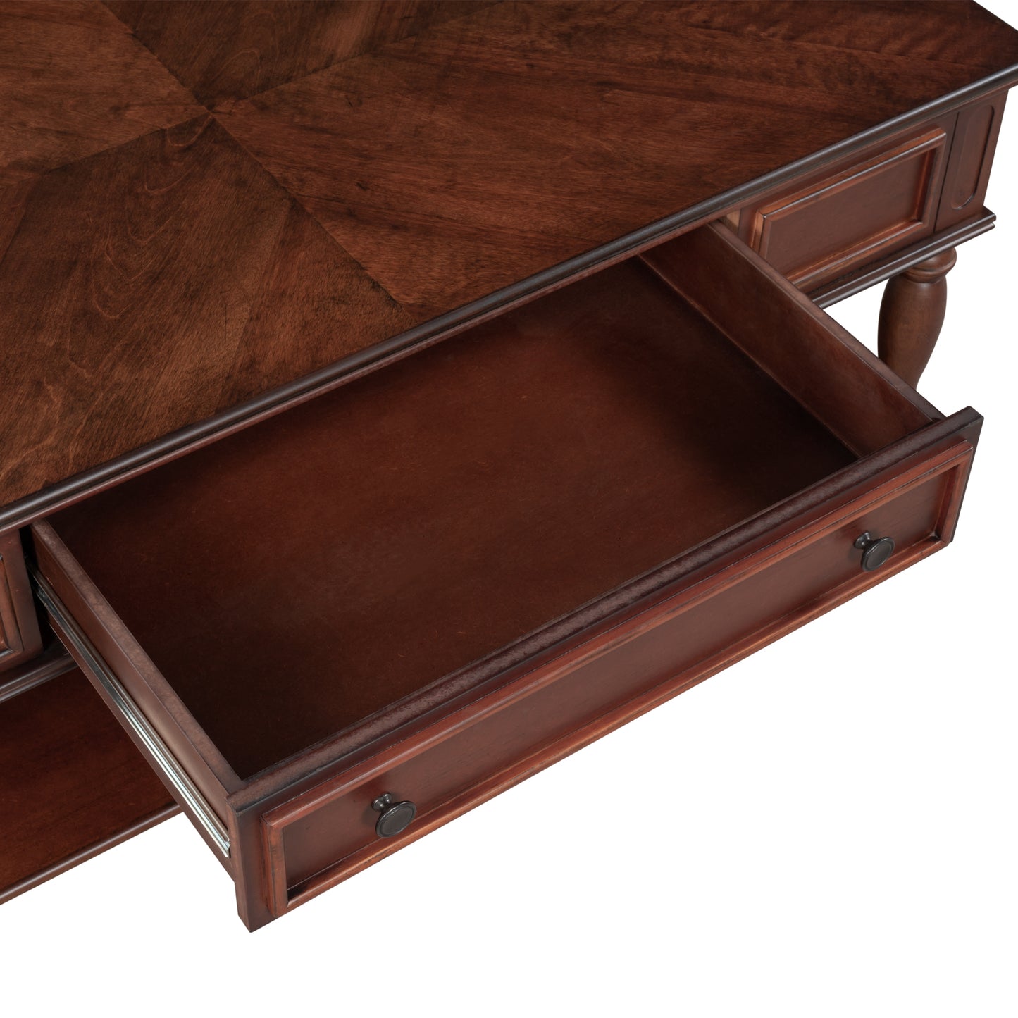 Retro Cocktail Table Coffee Table for Livingroom - Easy Assembly, Movable & Stylish with Caster Wheels - Espresso Finish