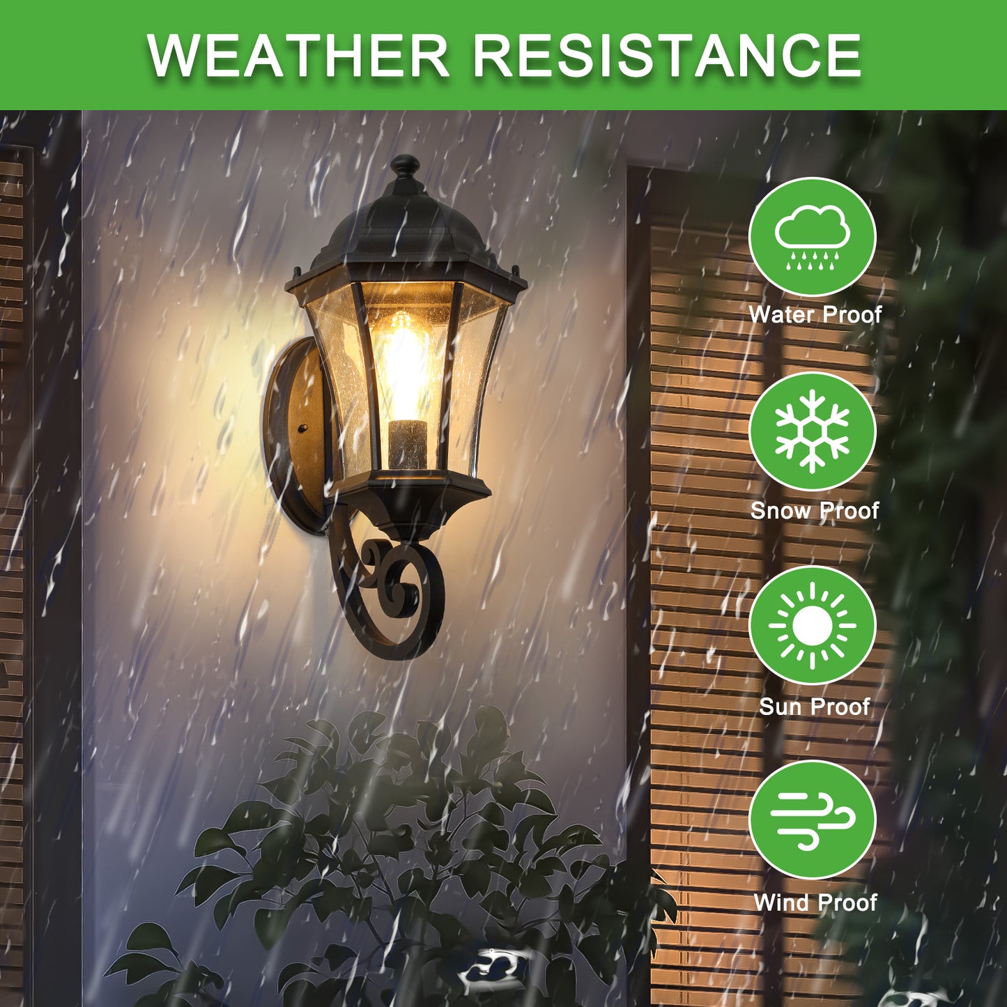 Outdoor Waterproof Glass Retro Wall Lamp - Stylish Vintage Design with Weatherproof Protection for Outdoor Lighting - Available in Various Colors and Sizes