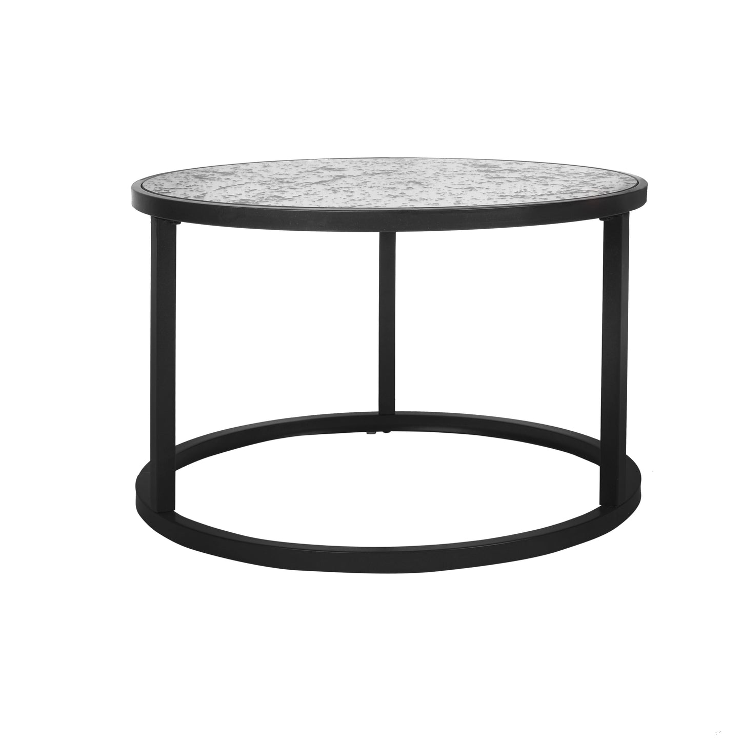 Round Coffee Table Set of 2 Metal Frame & Glass Top End Tables for Living Room Bedroom, Nesting Tables - Stylish & Functional Furniture