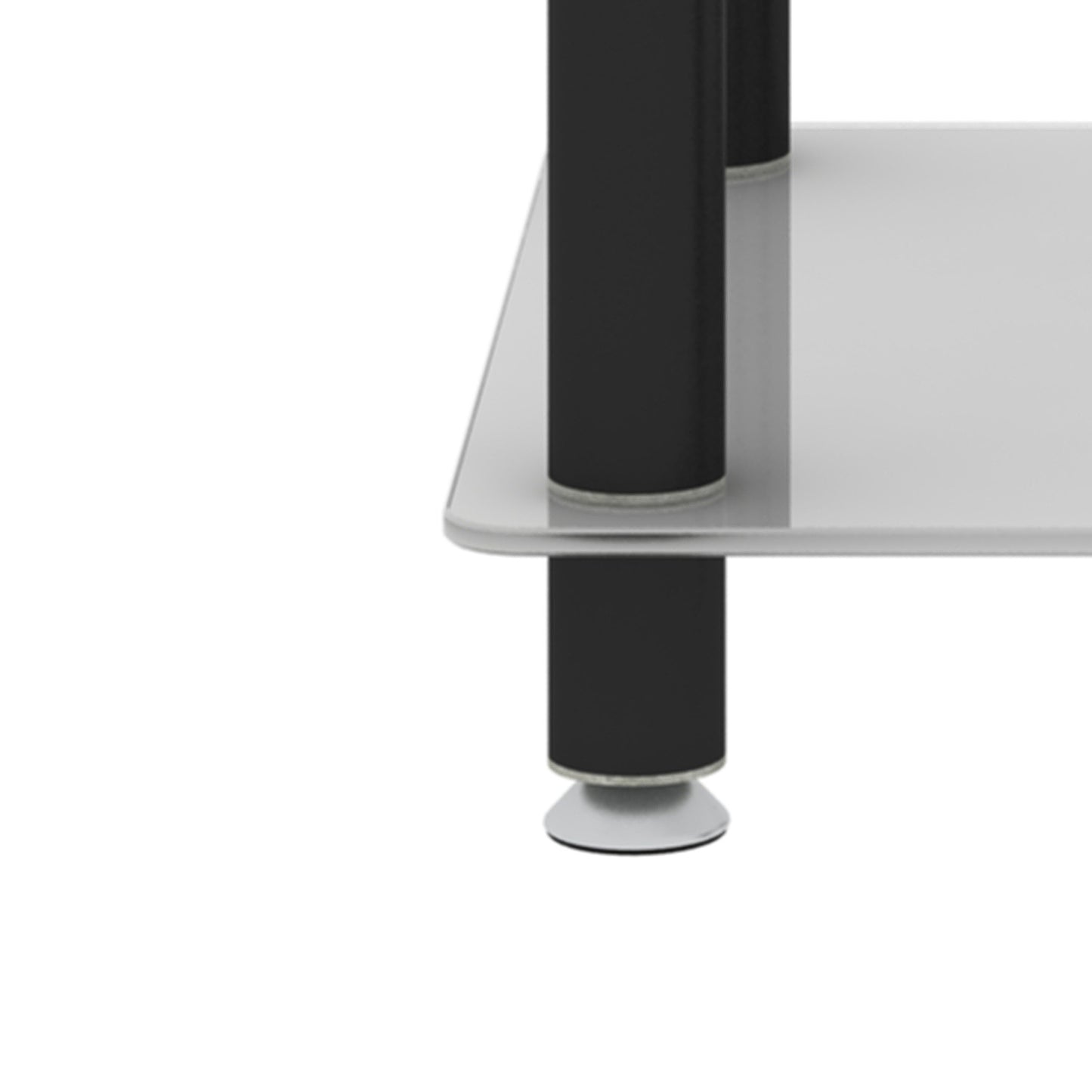 1-Piece White+Black Side Table, 2-Tier Space End Table, Modern Night Stand, Sofa Table with Storage Shelf - Stylish and Functional Furniture for Living Room, Bedroom, or Office