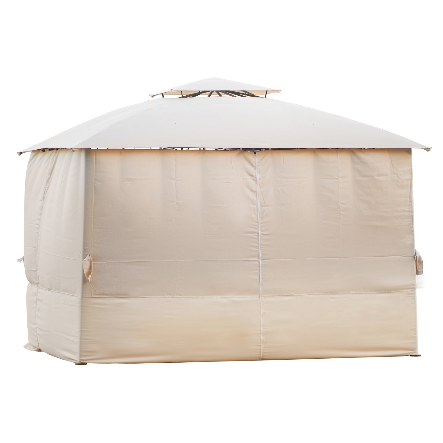 Double Tiered Grill Canopy: Outdoor BBQ Gazebo Tent with UV Protection, Beige - U_STYLE (VIDEO)