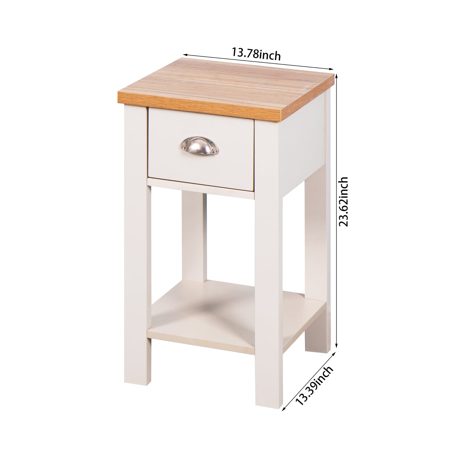 Wooden Living Room Side Table with Drawer, Floor-standing Storage Table for Organizing Décor and Essentials, Available in Various Sizes and Colors