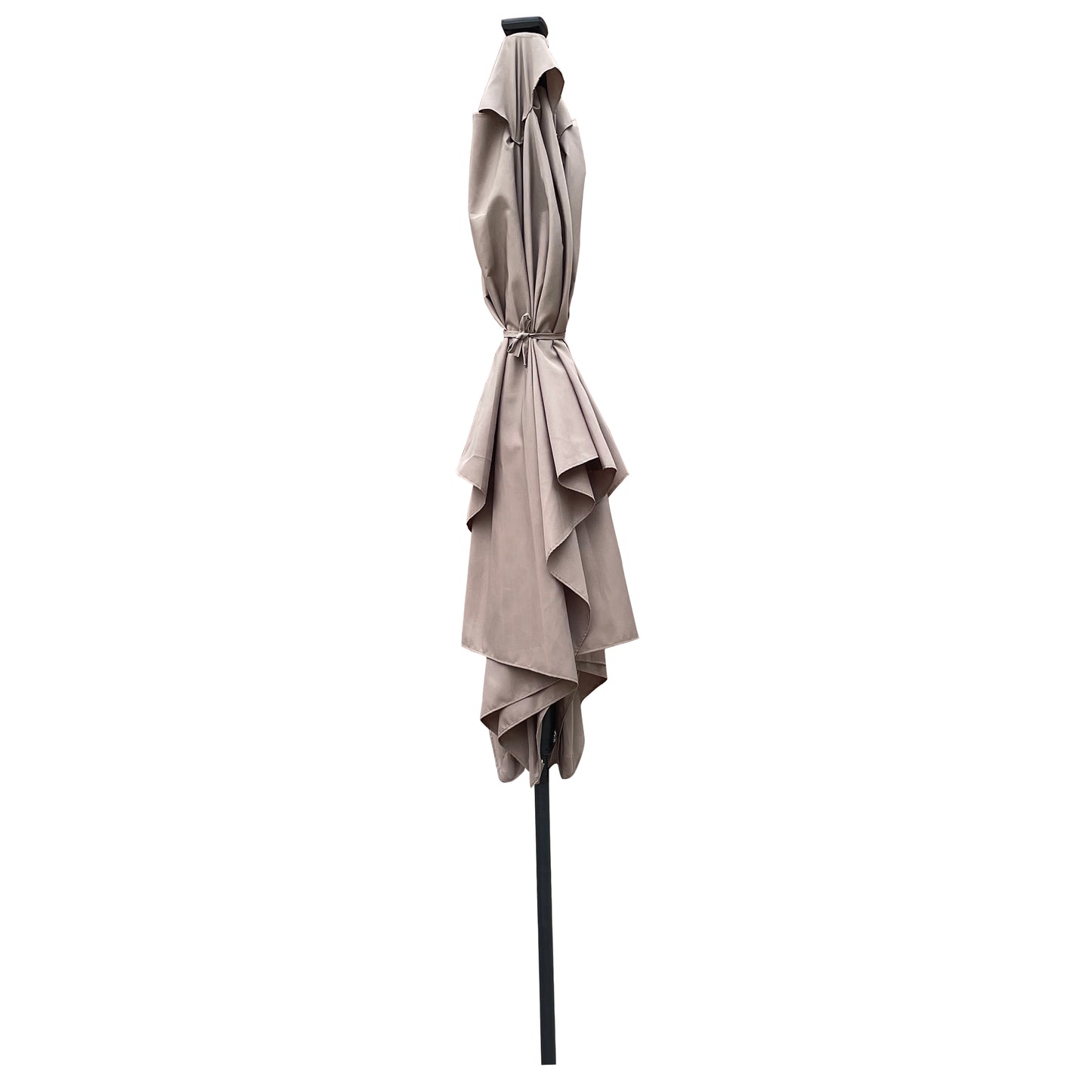 10 x 6.5t Rectangular Patio Solar LED Lighted Outdoor Umbrellas: Crank, Push Button Tilt for Garden, Backyard, Pool.
