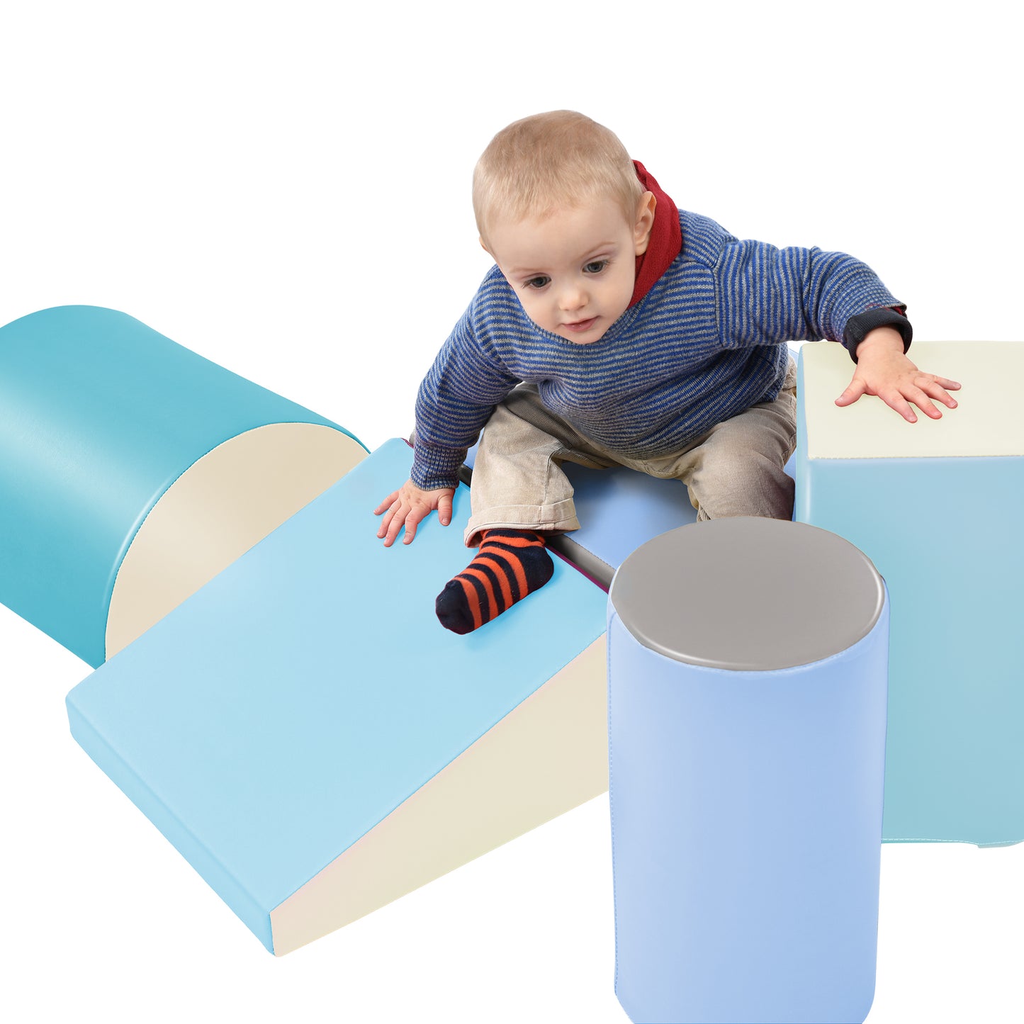 Soft Climb and Crawl Foam Playset: Safe Foam Nugget Shapes Block for Infants, Toddlers, Preschools. Indoor Active Stacking Play Structure for Crawling and Climbing.