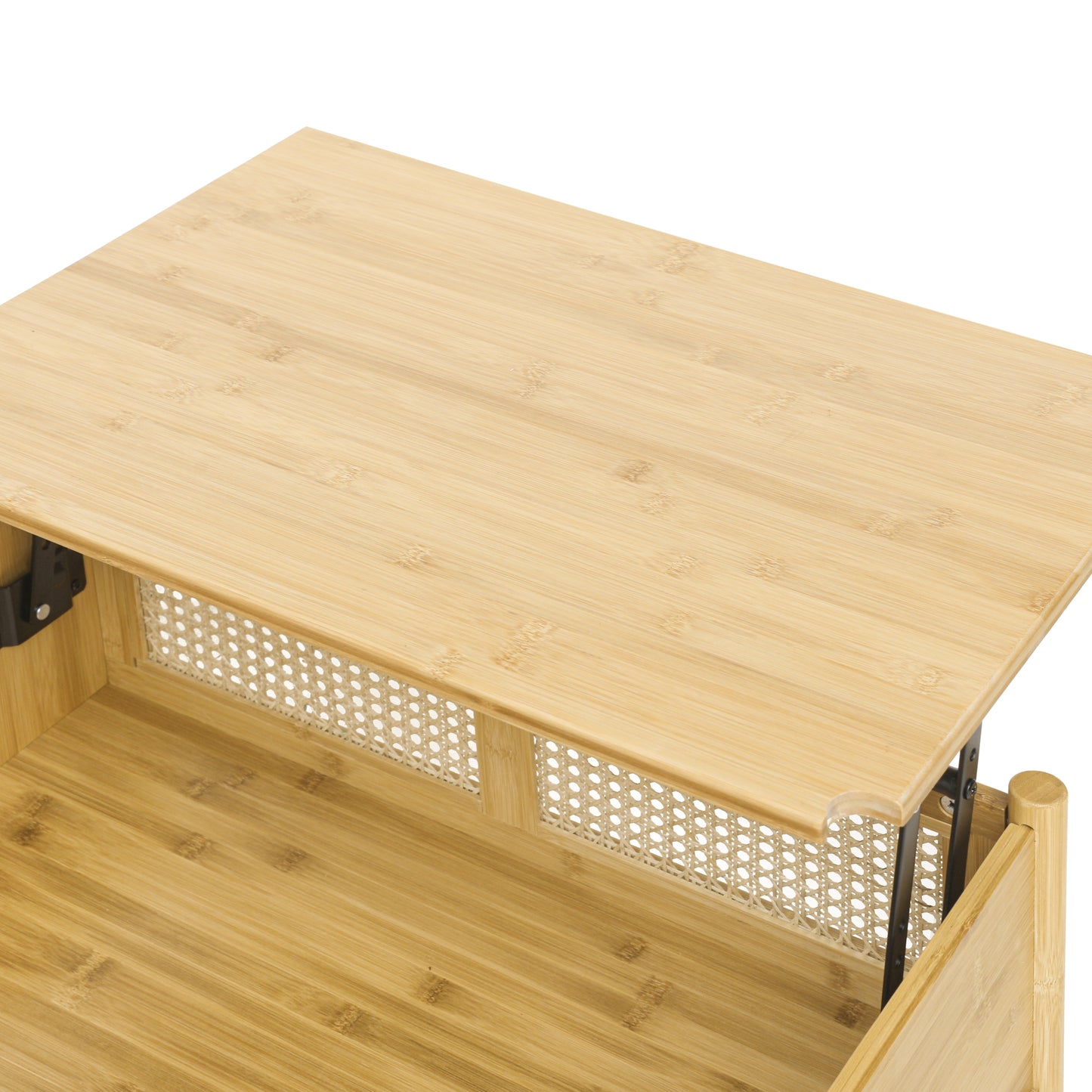Coffee Table, Top Lifting, Natural Bamboo and Rattan - Ideal for Living Room Décor with Elegant Design, Durable Construction, and Convenient Storage Space - Available in Multiple Sizes and Earthy Tones