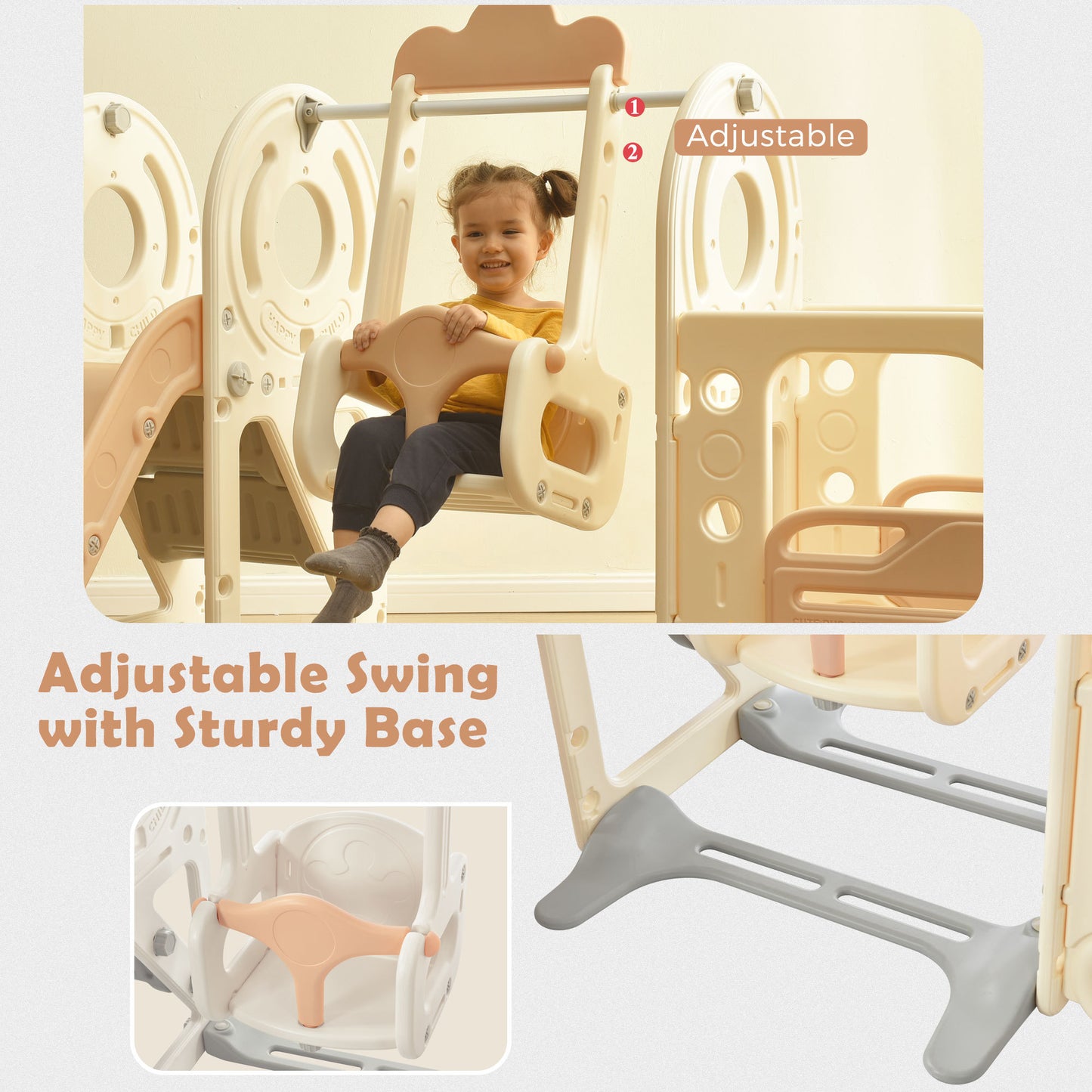 Kids Swing-N-Slide: Freestanding Bus Toy with Slide & Swing for Toddlers | Basketball Hoop | Fun Bus Play Structure