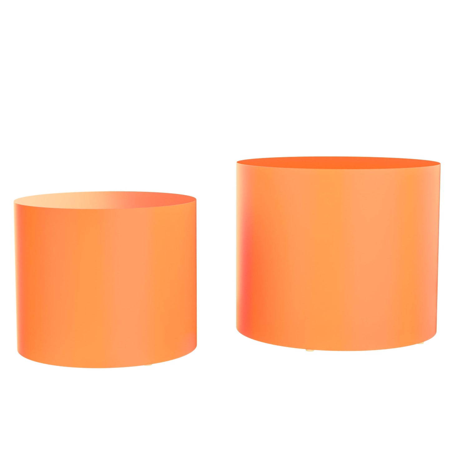 MDF Nesting Tables Set of 2: Vibrant Orange Round Side Table - Stylish Furniture for Modern Spaces