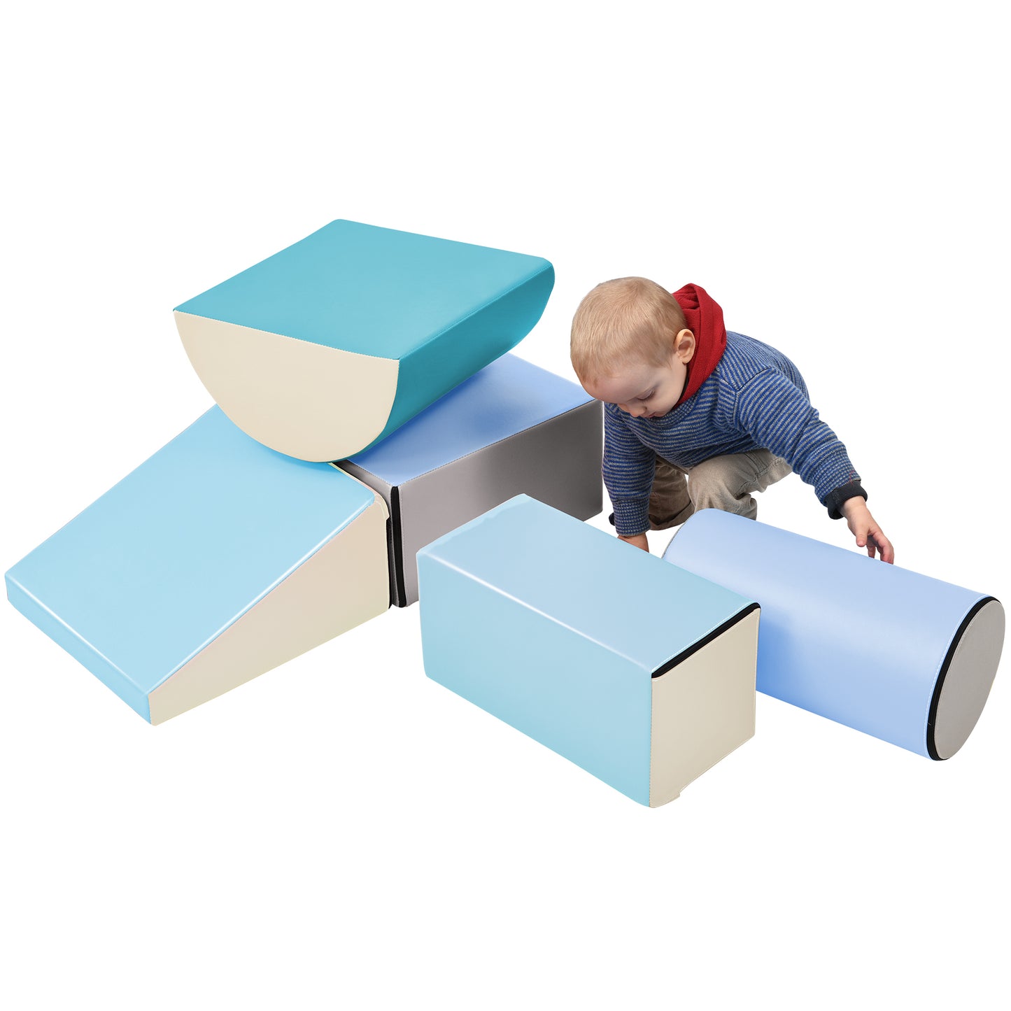 Soft Climb and Crawl Foam Playset: Safe Foam Nugget Shapes Block for Infants, Toddlers, Preschools. Indoor Active Stacking Play Structure for Crawling and Climbing.