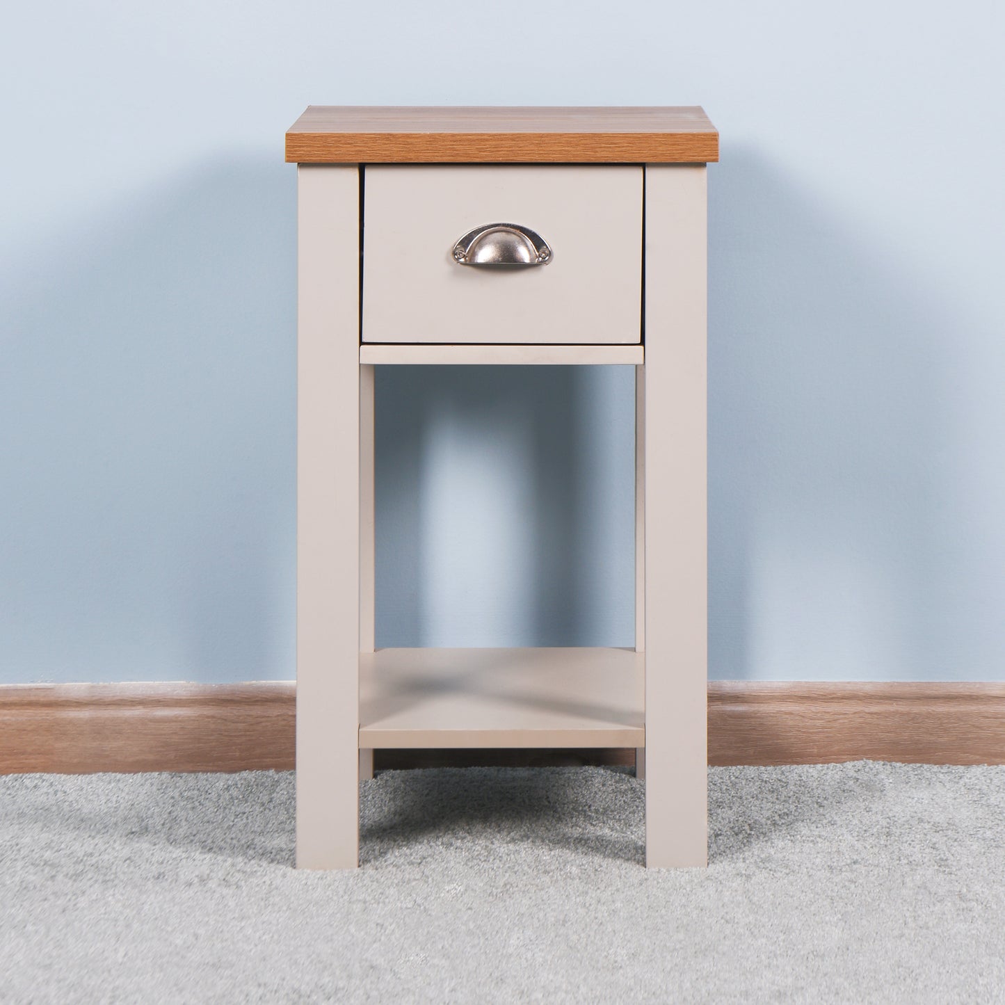 Wooden Living Room Side Table with Drawer, Floor-standing Storage Table for Organizing Décor and Essentials, Available in Various Sizes and Colors