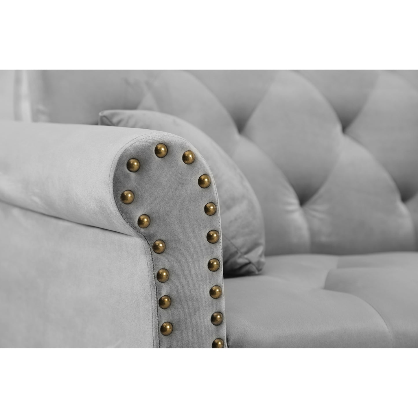 Convertible Sofa Bed Sleeper in Light Grey Velvet - Stylish and Versatile Furniture for Comfortable Sleep - Available in Multiple Sizes (W223S00002, W223S00456, W223S00708)