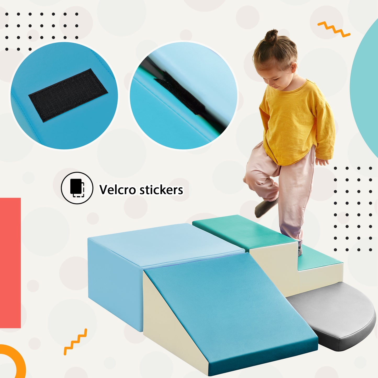 Soft Climb and Crawl Foam Playset - Safe Soft Foam Nugget Block for Infants, Preschools, Toddlers, Kids Crawling and Climbing Indoor Active Play Structure - Ideal for Developing Motor Skills - Non-Toxic and Durable - Available in Various Sizes and Colors