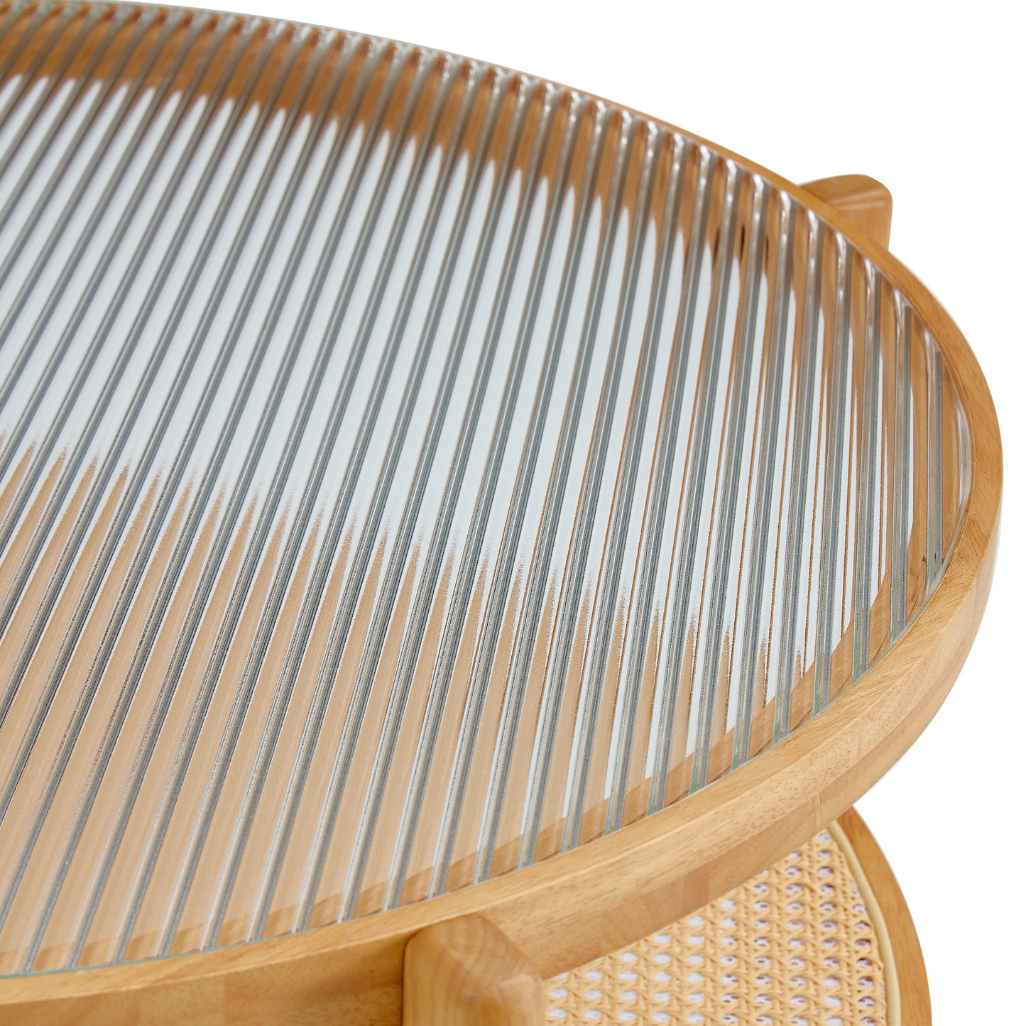 Modern Simple Circular Double-Layer Solid Wood Tea Table: Rattan Woven Side Table for Living, Dining, and Bedroom - Small Round Table (Color & Size Options)