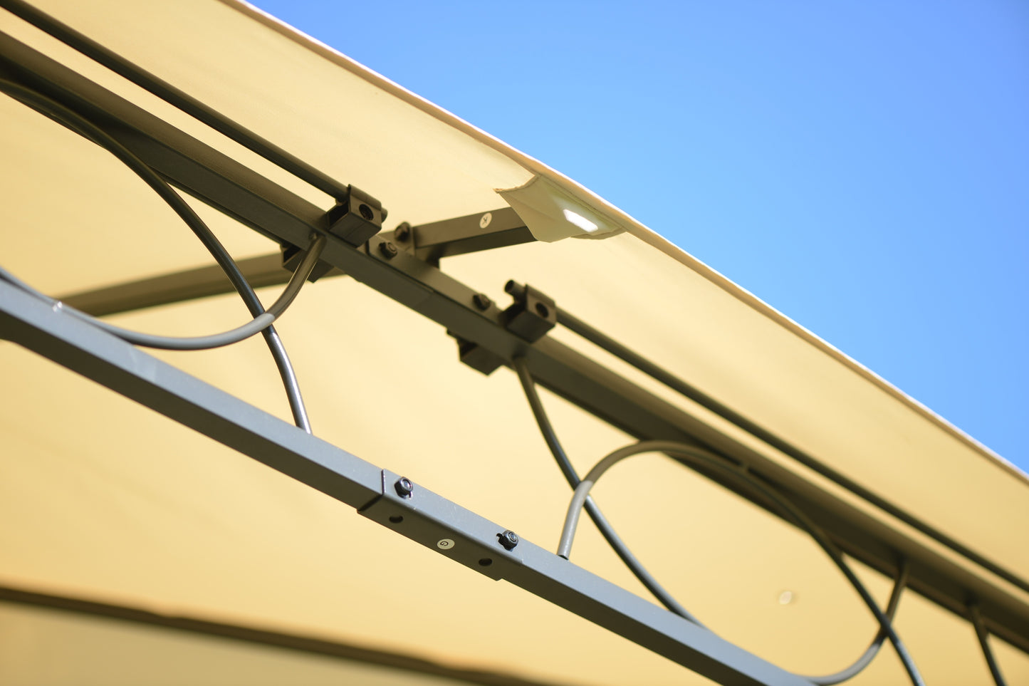 Double Tiered Grill Canopy: Outdoor BBQ Gazebo Tent with UV Protection, Beige - U_STYLE (VIDEO)