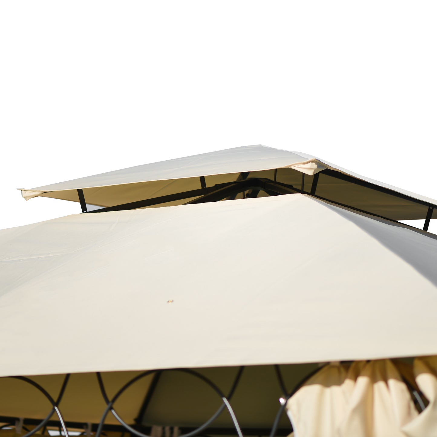 Double Tiered Grill Canopy: Outdoor BBQ Gazebo Tent with UV Protection, Beige - U_STYLE (VIDEO)