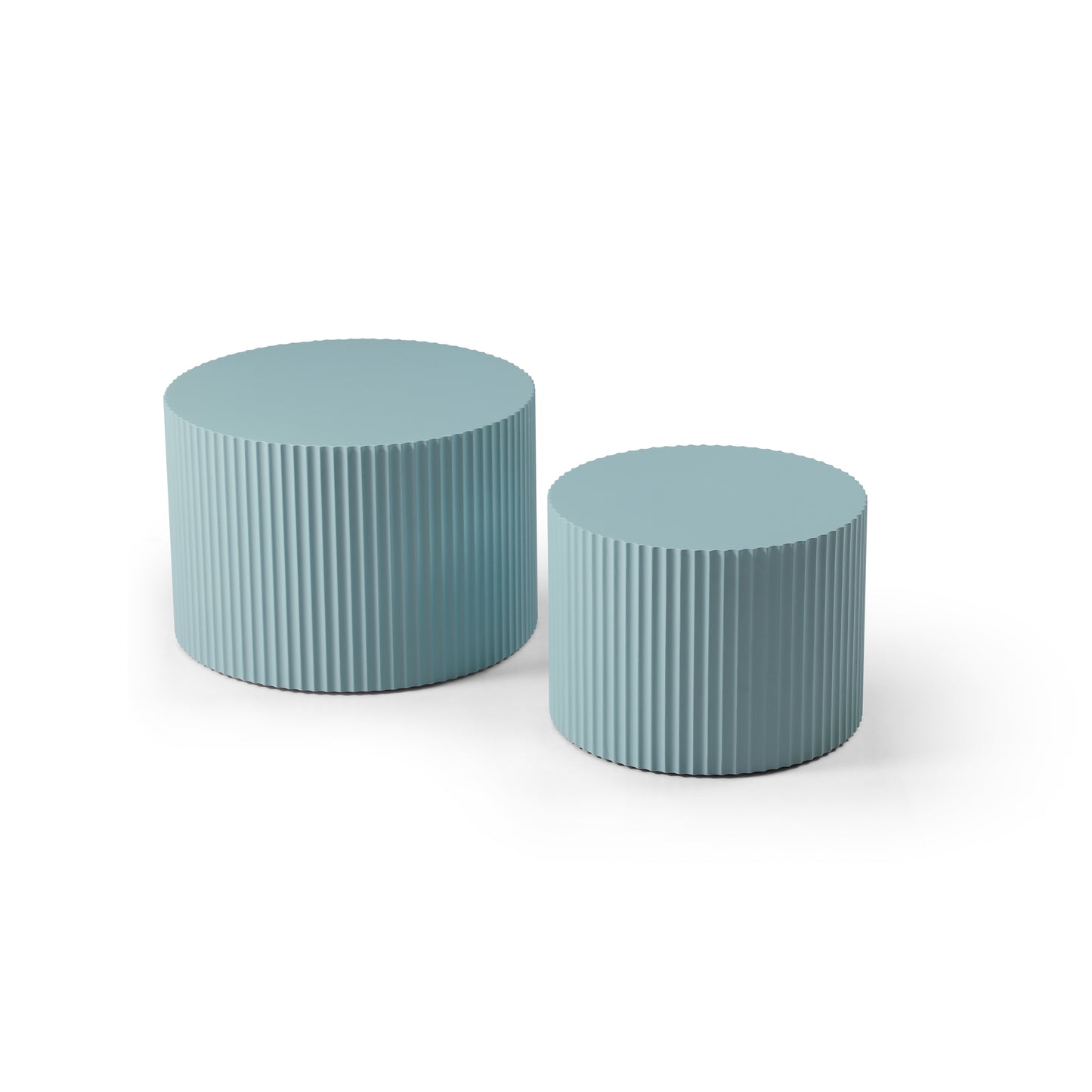 MDF Nesting Table Set of 2, Handcrafted Round Coffee Table for Living Room/Leisure Area, Blue – Stylish Multi-Functional Furniture for Modern Homes