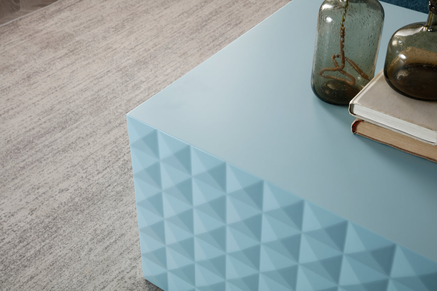 MDF Square Nesting Table Set of 2, Blue, No Assembly Needed