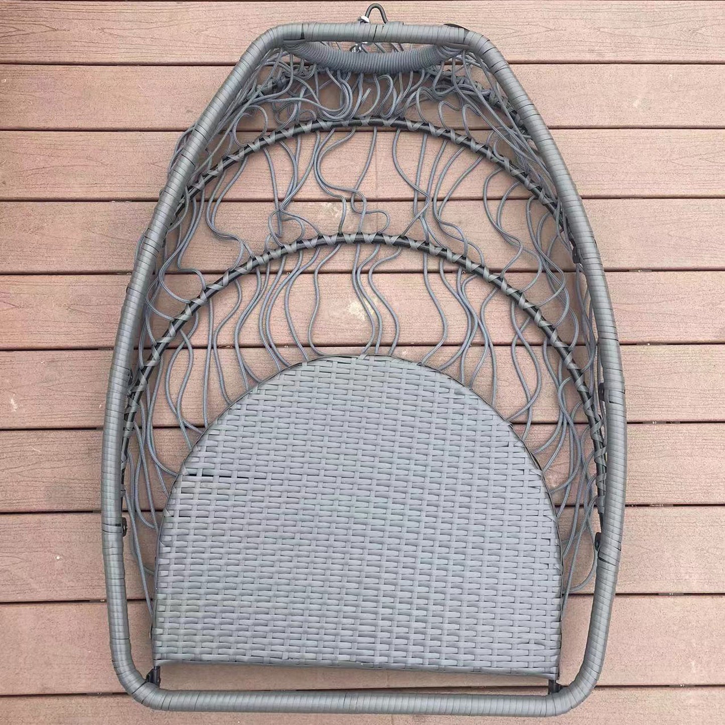 Outdoor Patio Wicker Folding Hanging Chair - Rattan Swing Hammock Egg Chair with C Type Bracket, Cushion, and Pillow - Ideal for Relaxation and Comfort in Any Outdoor Space - Available in Various Colors and Sizes