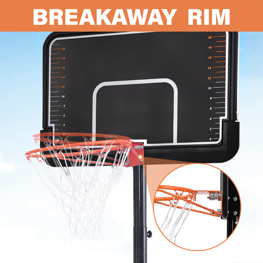 Portable Basketball Hoop & Goal with Vertical Jump Measurement, Outdoor Basketball System with 6.6-10ft Height Adjustment for Youth, Adults - Adjustable, Durable, and Fun Hoop for All Ages