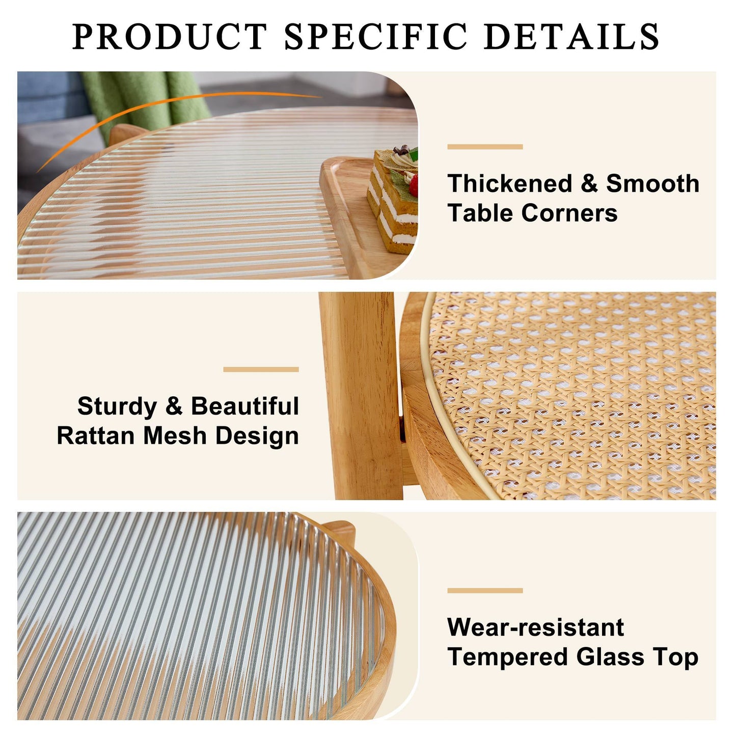 Modern Simple Circular Double-Layer Solid Wood Tea Table: Rattan Woven Side Table for Living, Dining, and Bedroom - Small Round Table (Color & Size Options)