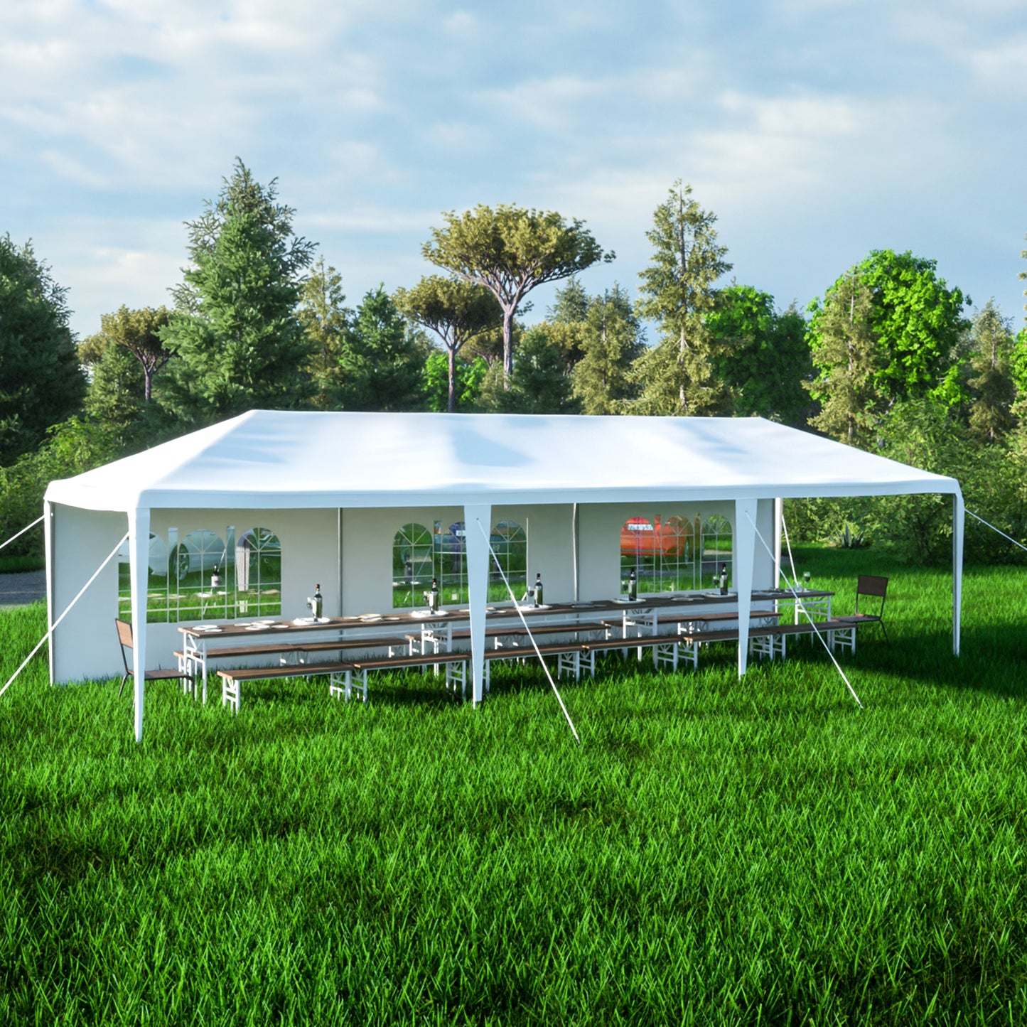 10x30' Wedding Party Canopy Tent Outdoor Gazebo with 5 Removable Sidewalls - Spacious, Versatile, and Elegant Event Shelter