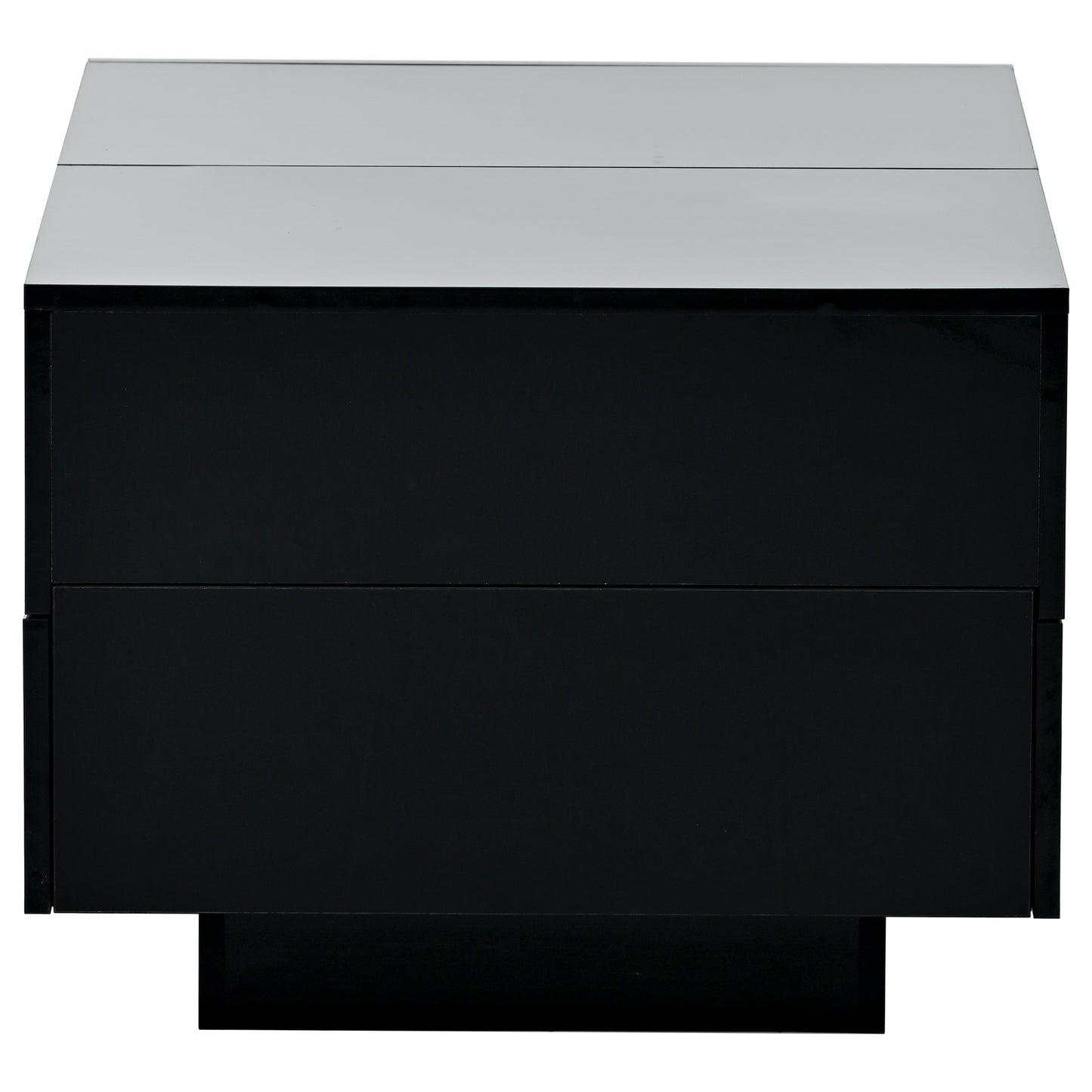 ON-TREND Extendable Coffee Table with 4 Drawers, Hidden Storage, UV High-gloss Center Table, Sliding Top, 35.4"x23.6", Black