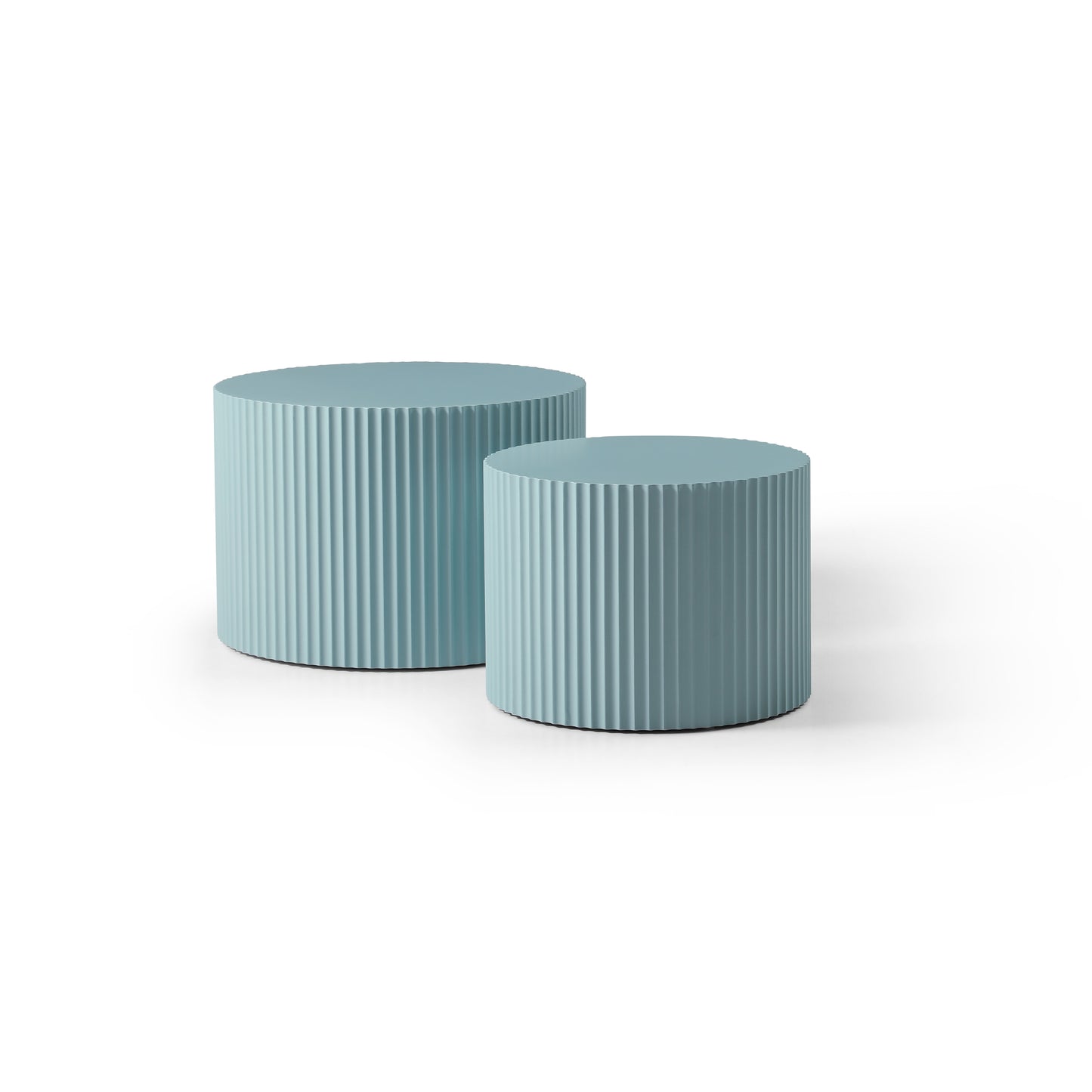 MDF Nesting Table Set of 2, Handcrafted Round Coffee Table for Living Room/Leisure Area, Blue – Stylish Multi-Functional Furniture for Modern Homes