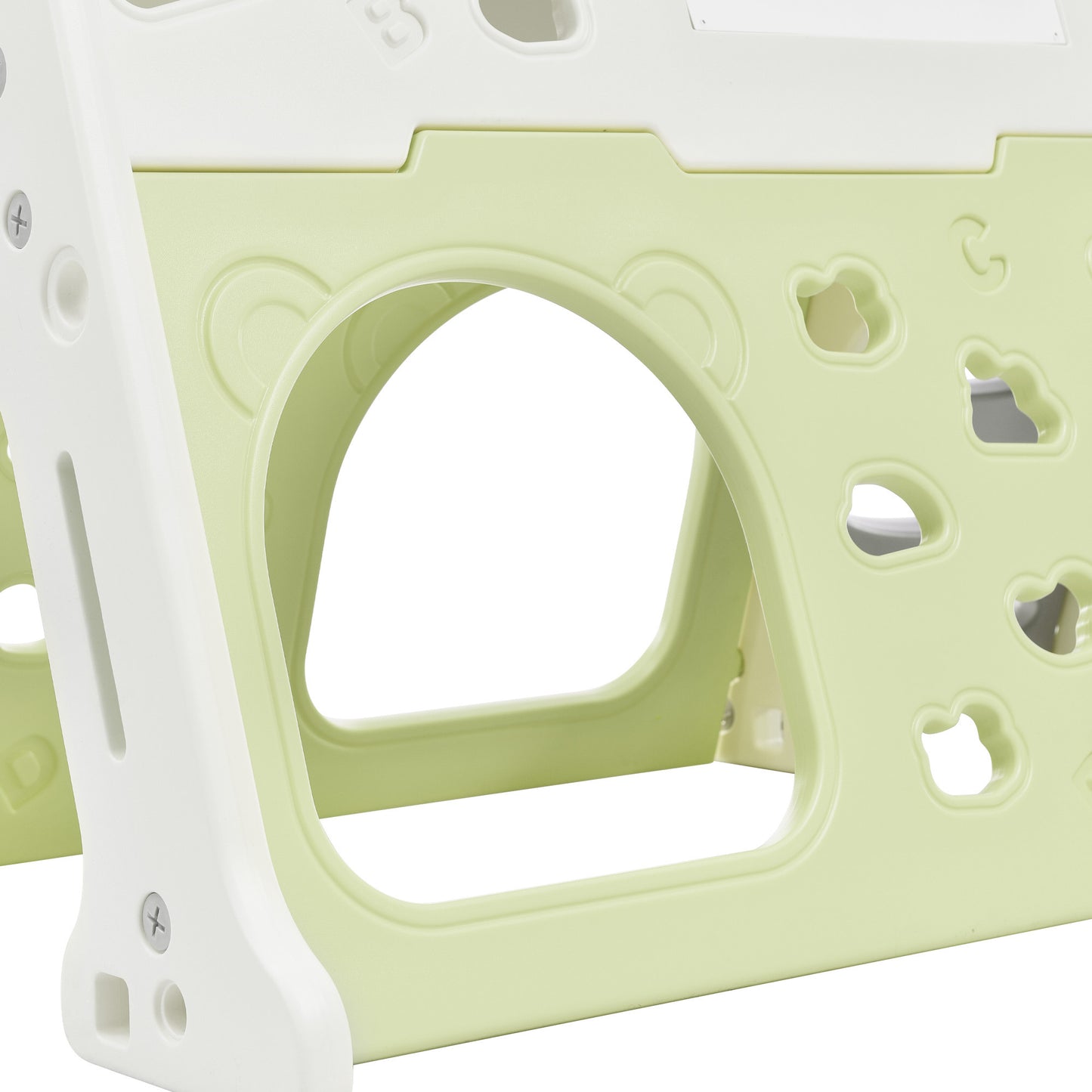 6-in-1 Toddler Climber and Swing Set - Kids Playground Climber Swing Playset with Tunnel, Whiteboard, Blocks, Hoop - Ideal for Babies - Indoor/Outdoor Play - White