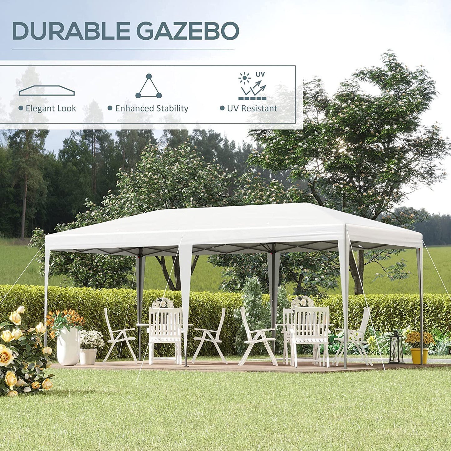 10' x 20' Outdoor Pop Up Canopy Gazebo Tent - Durable, Versatile, and Spacious for All Your Outdoor Events