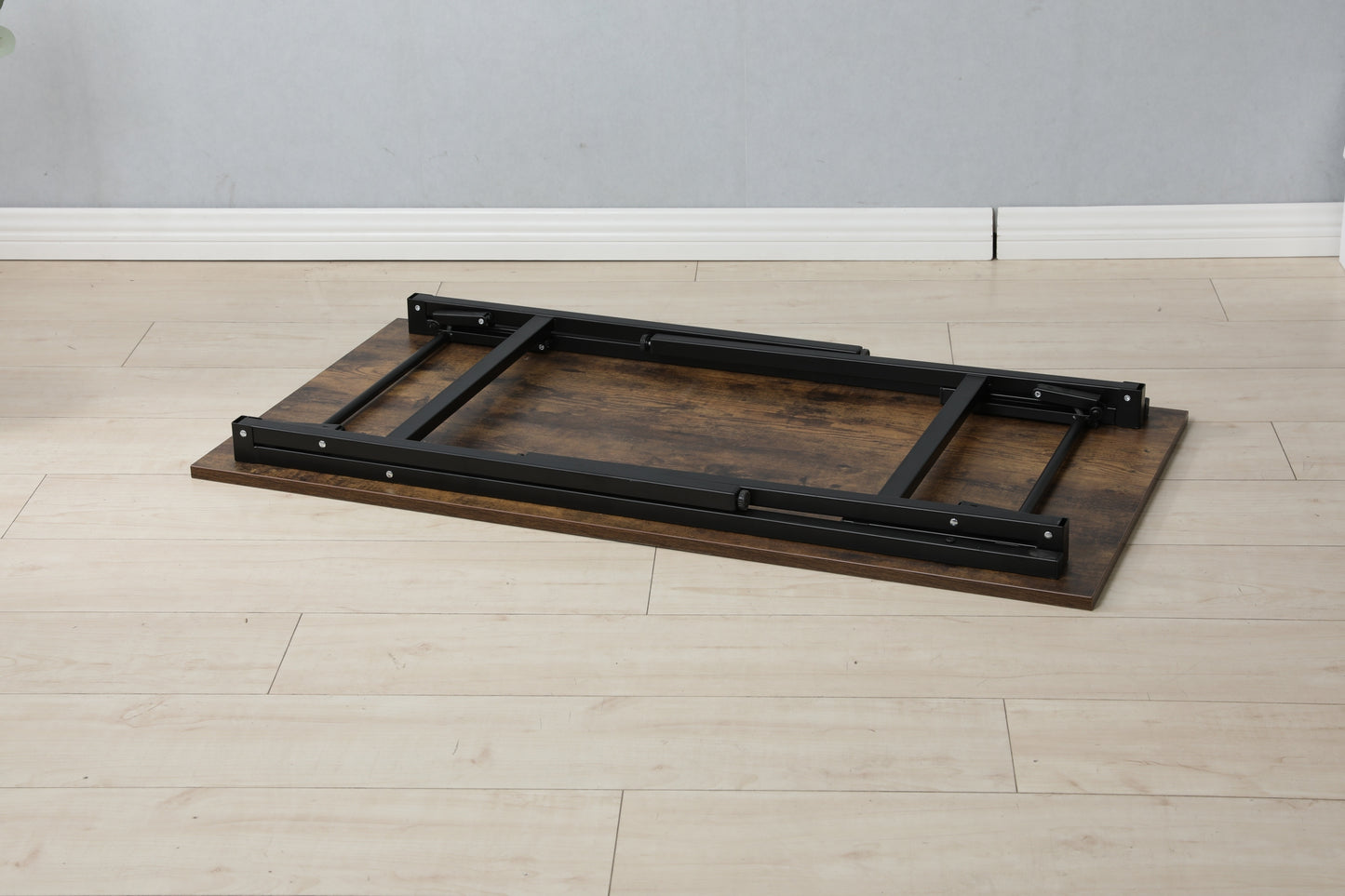 Folding Table Desk: Black, 47x24 Inches, Computer Workstation - No Installation Required