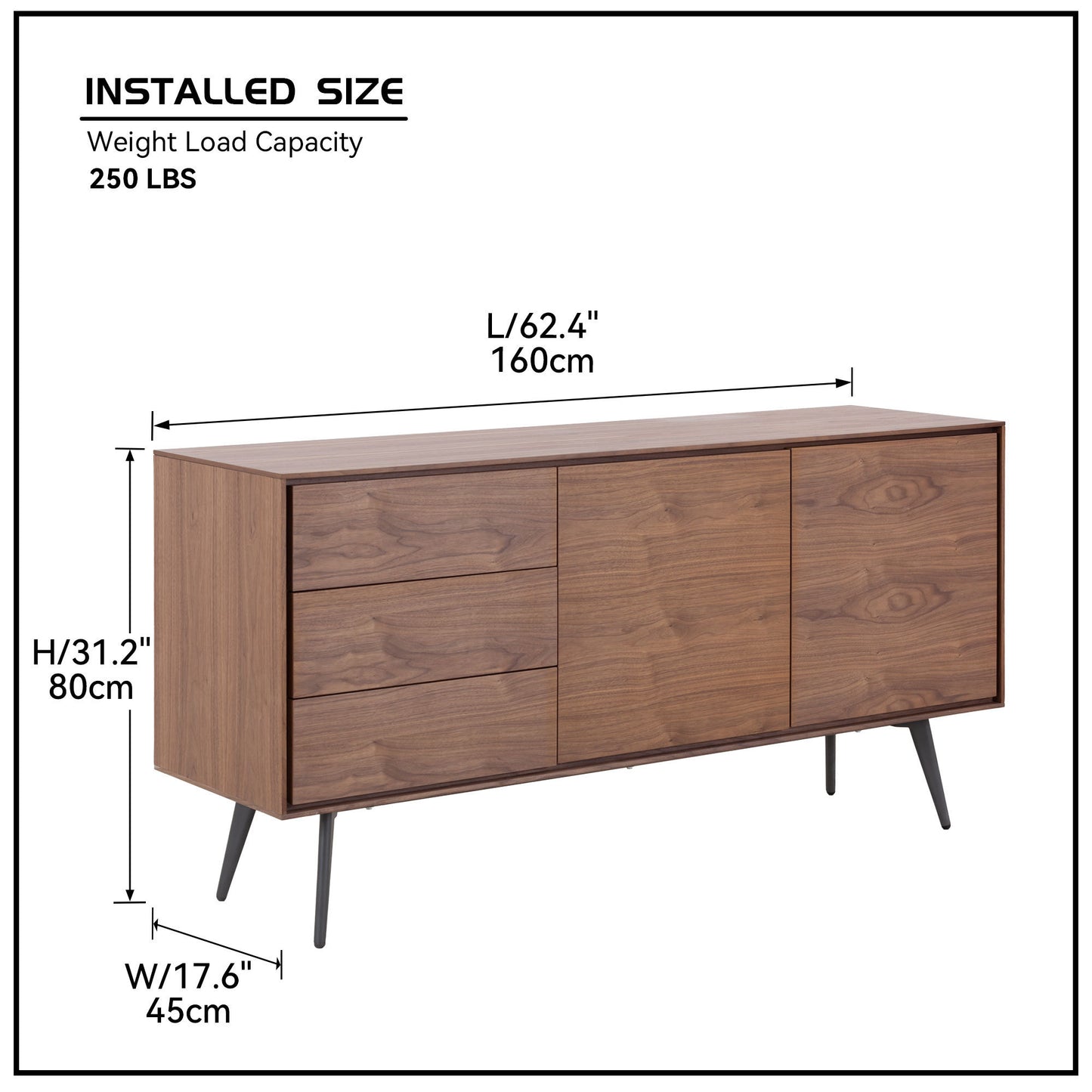 Modern Sideboard, Buffet Cabinet, Storage Cabinet, TV Stand with Anti-Topple Design and Large Countertop - Versatile Furniture for Stylish Organization and Entertainment - Choose from Various Colors and Sizes