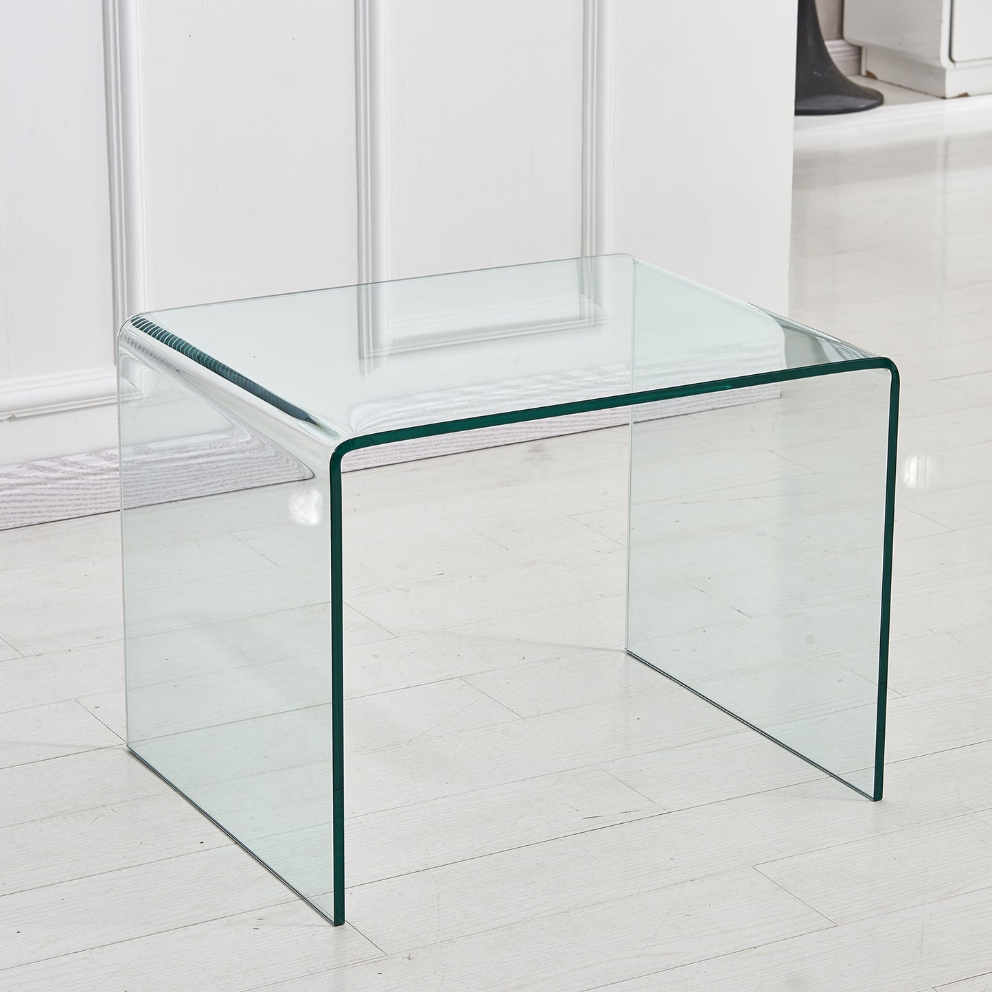 Small Clear Glass Side & End Table - Tempered Glass, Small Coffee Table, Modern Design