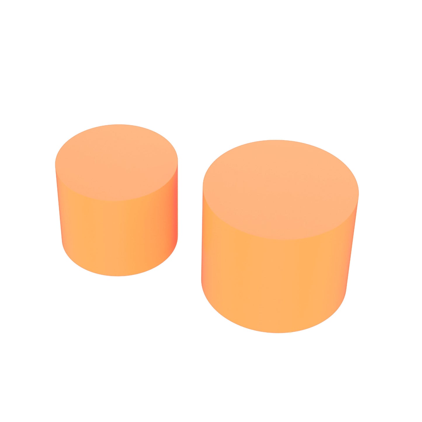 MDF Nesting Tables Set of 2: Vibrant Orange Round Side Table - Stylish Furniture for Modern Spaces