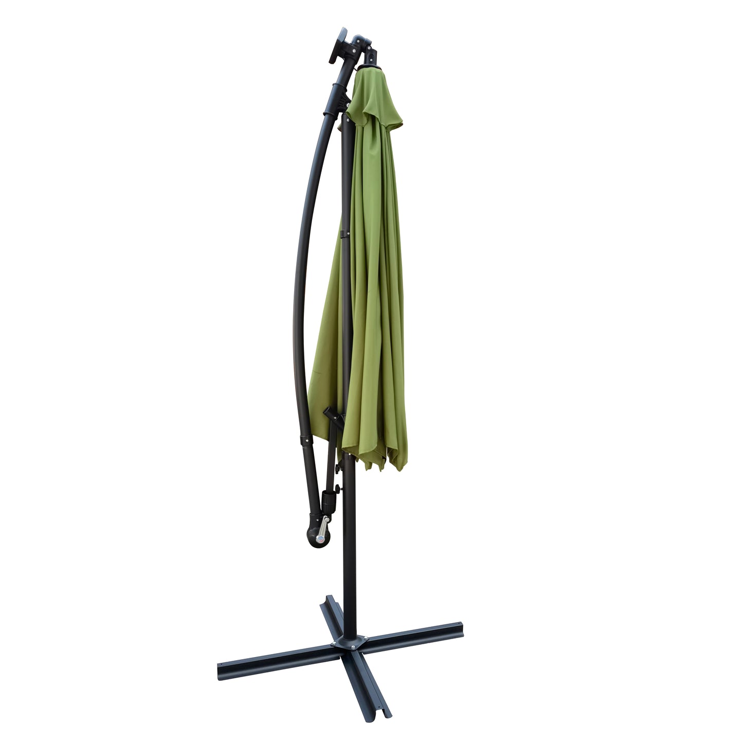 10 ft Outdoor Patio Umbrella Solar Powered LED Lighted Sun Shade Market Waterproof 8 Ribs Umbrella with Crank and Cross Base - Ideal for Garden, Deck, Backyard, Pool, and Outside Deck Swimming Pool - Various Colors & Sizes Available
