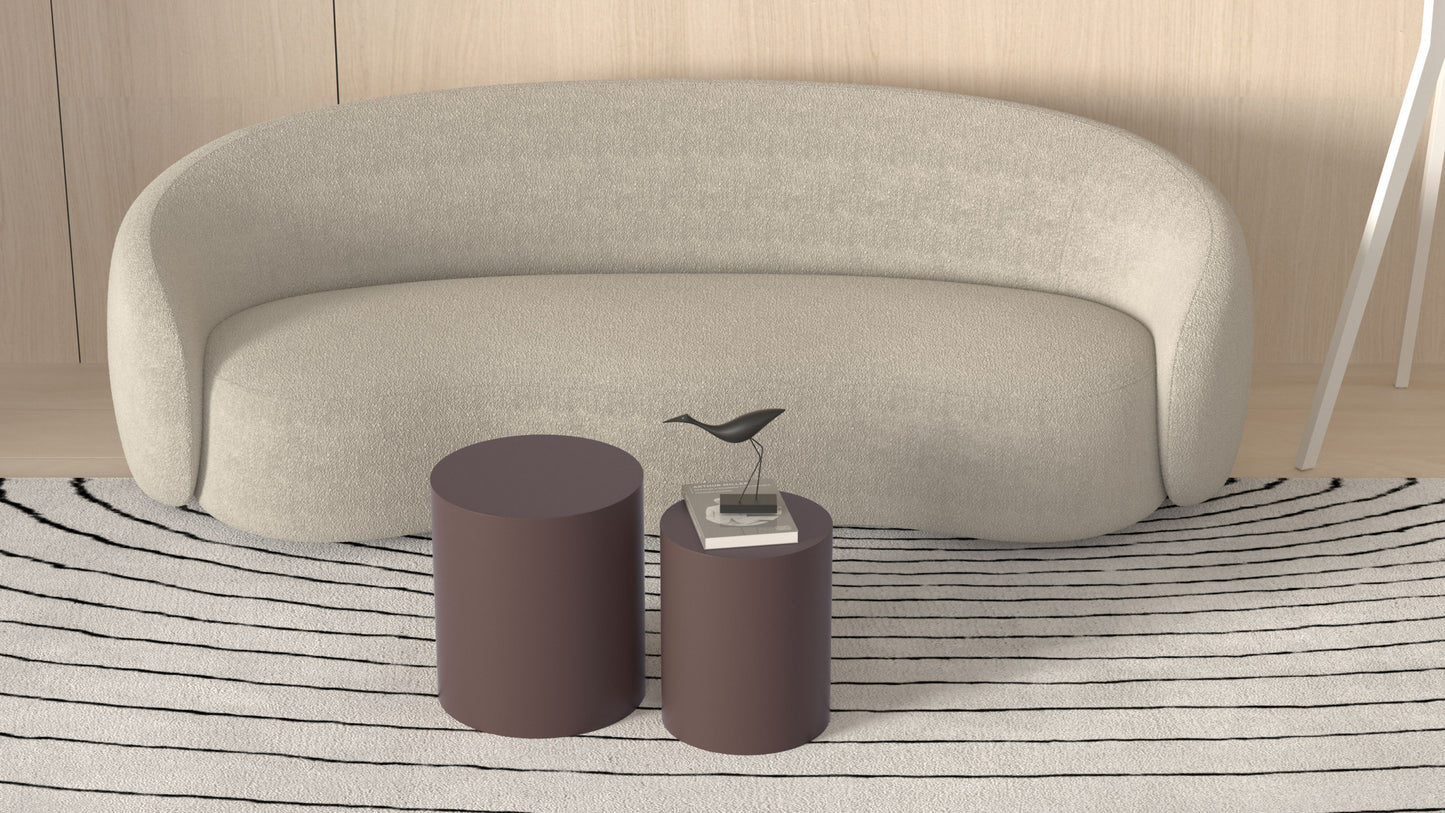 Upgrade MDF Nesting Table Set of 2: Multifunctional for Living Room/Small Space - Ideal for Goods Display, Brown Color