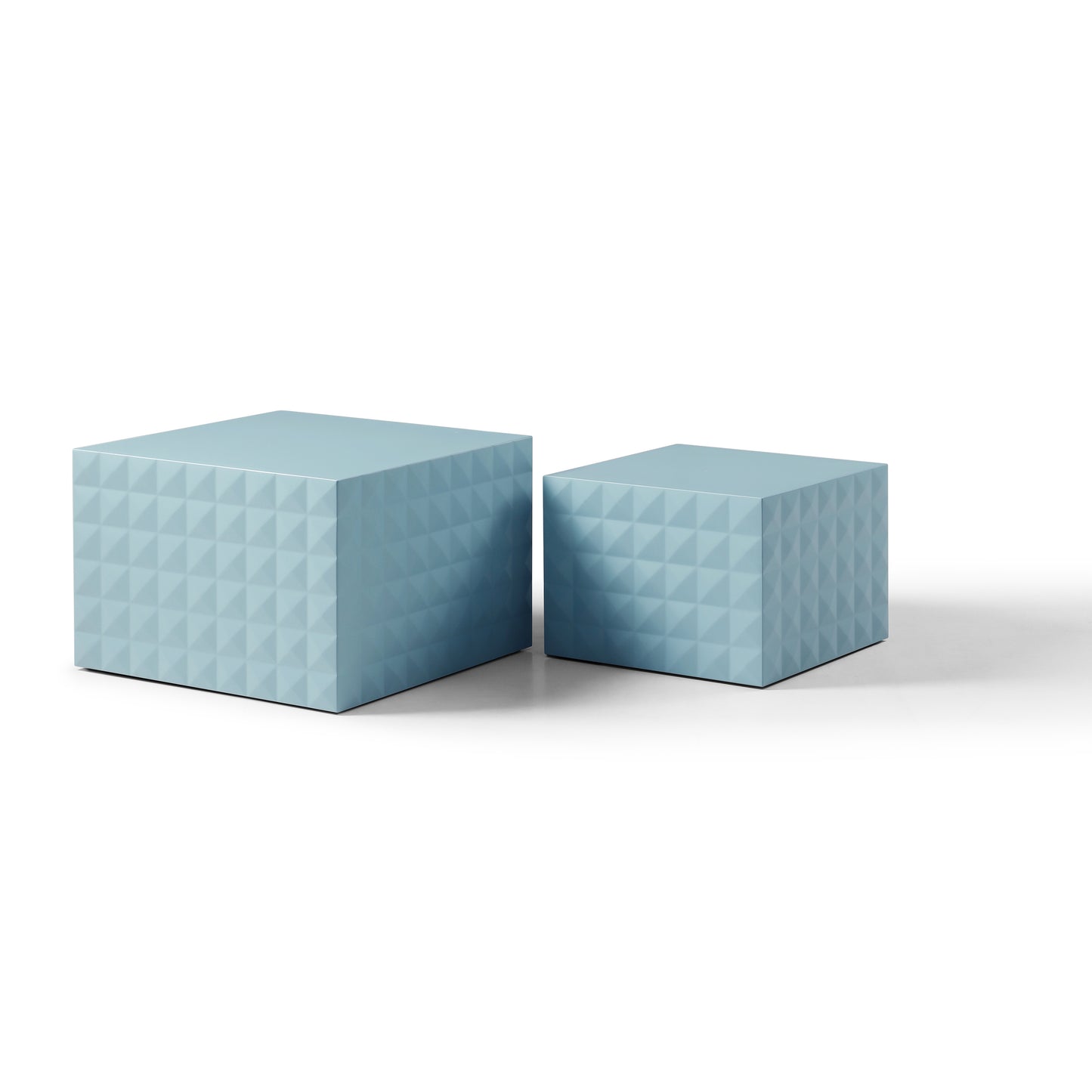 MDF Square Nesting Table Set of 2, Blue, No Assembly Needed