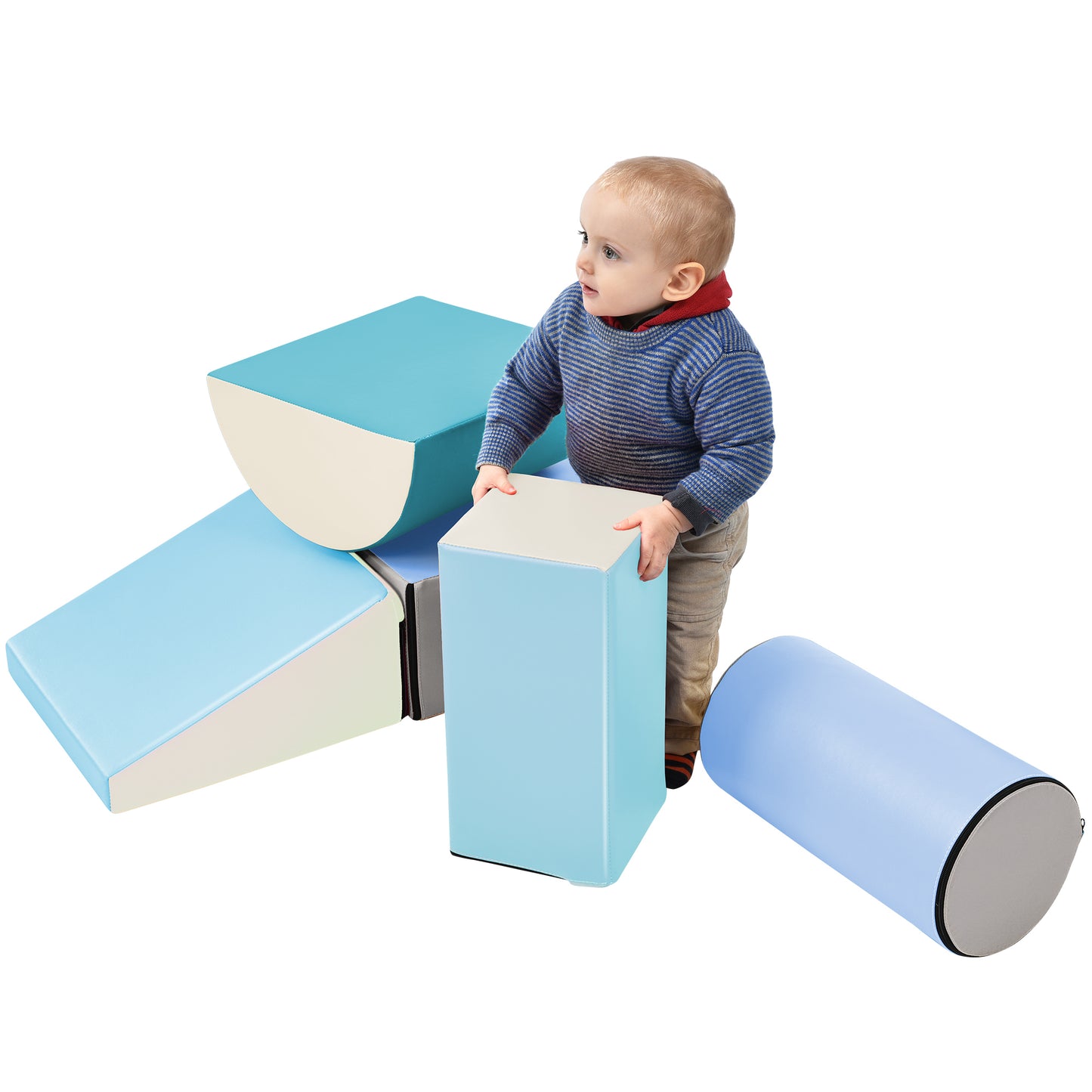 Soft Climb and Crawl Foam Playset: Safe Foam Nugget Shapes Block for Infants, Toddlers, Preschools. Indoor Active Stacking Play Structure for Crawling and Climbing.