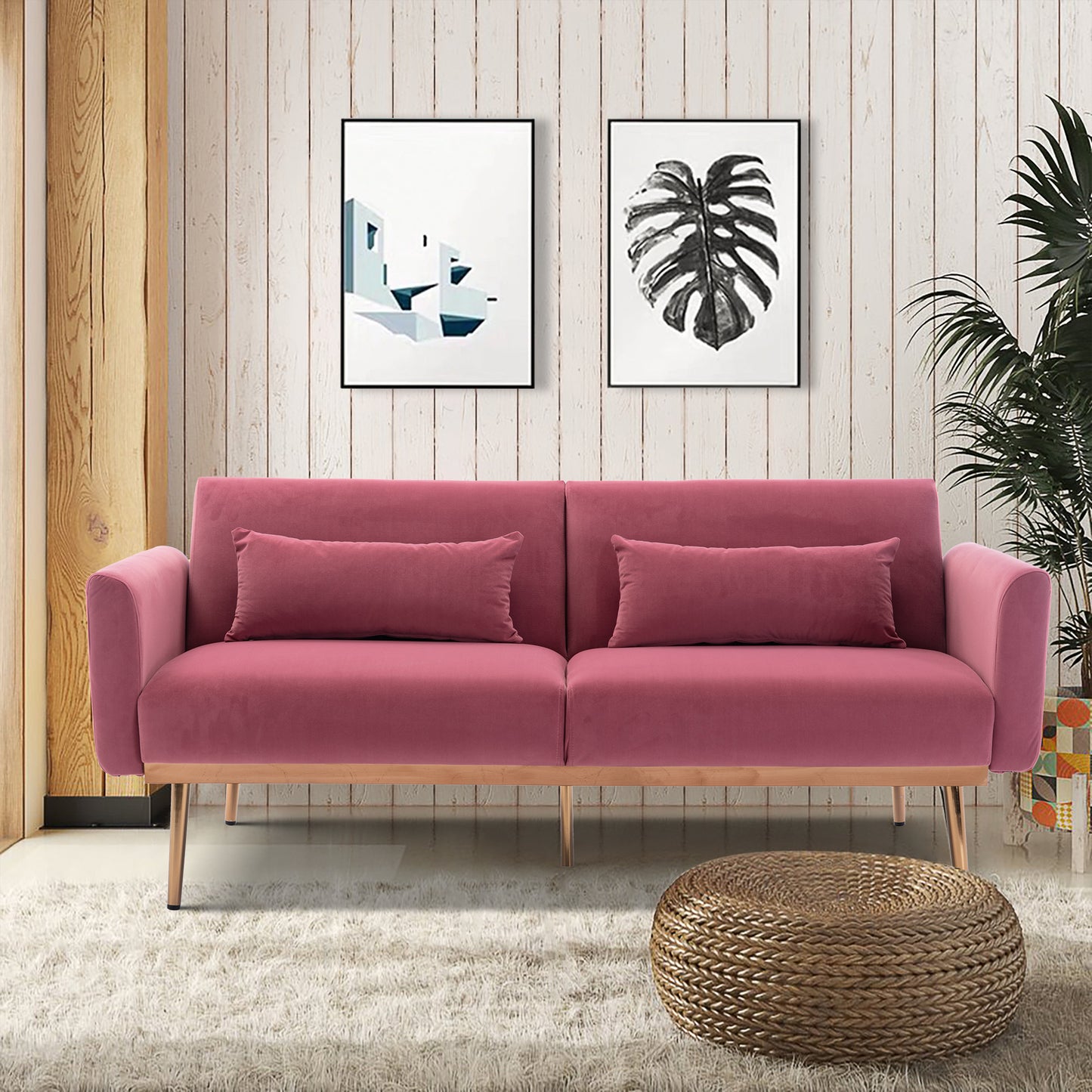COOLMORE Velvet Sofa - Accent Loveseat with Metal Feet | Stylish and Comfortable Furniture for Your Living Space | Available in Various Colors and Sizes