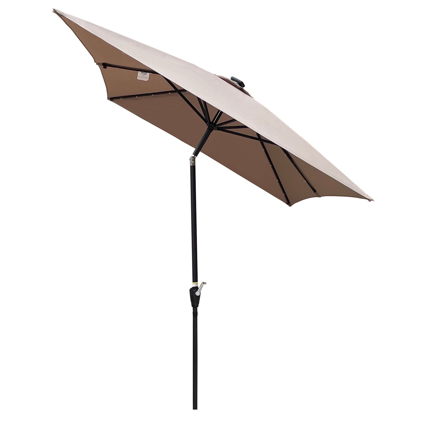 10 x 6.5t Rectangular Patio Solar LED Lighted Outdoor Umbrellas: Crank, Push Button Tilt for Garden, Backyard, Pool.
