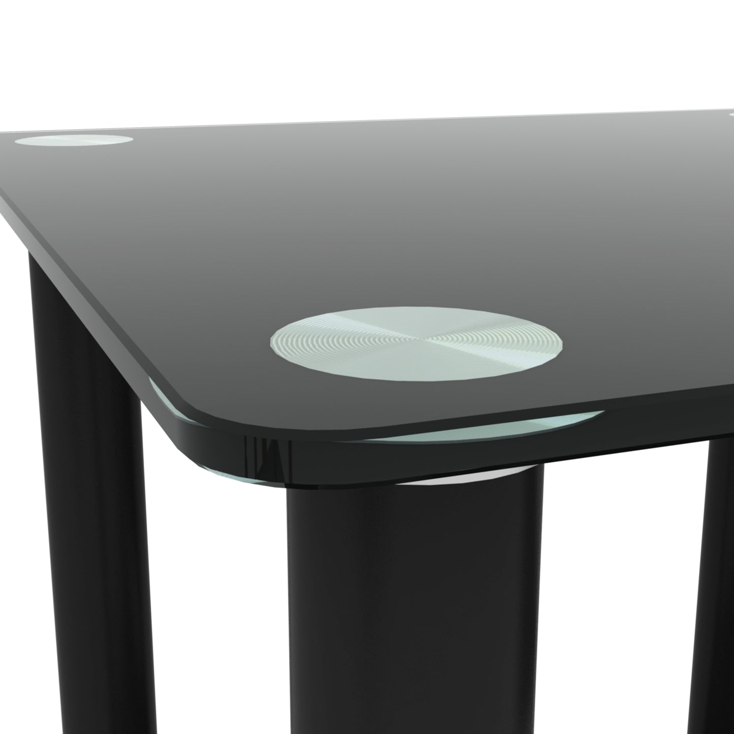 2-Piece Black Side Table: 2-Tier Space End Table, Modern Night Stand with Storage Shelve