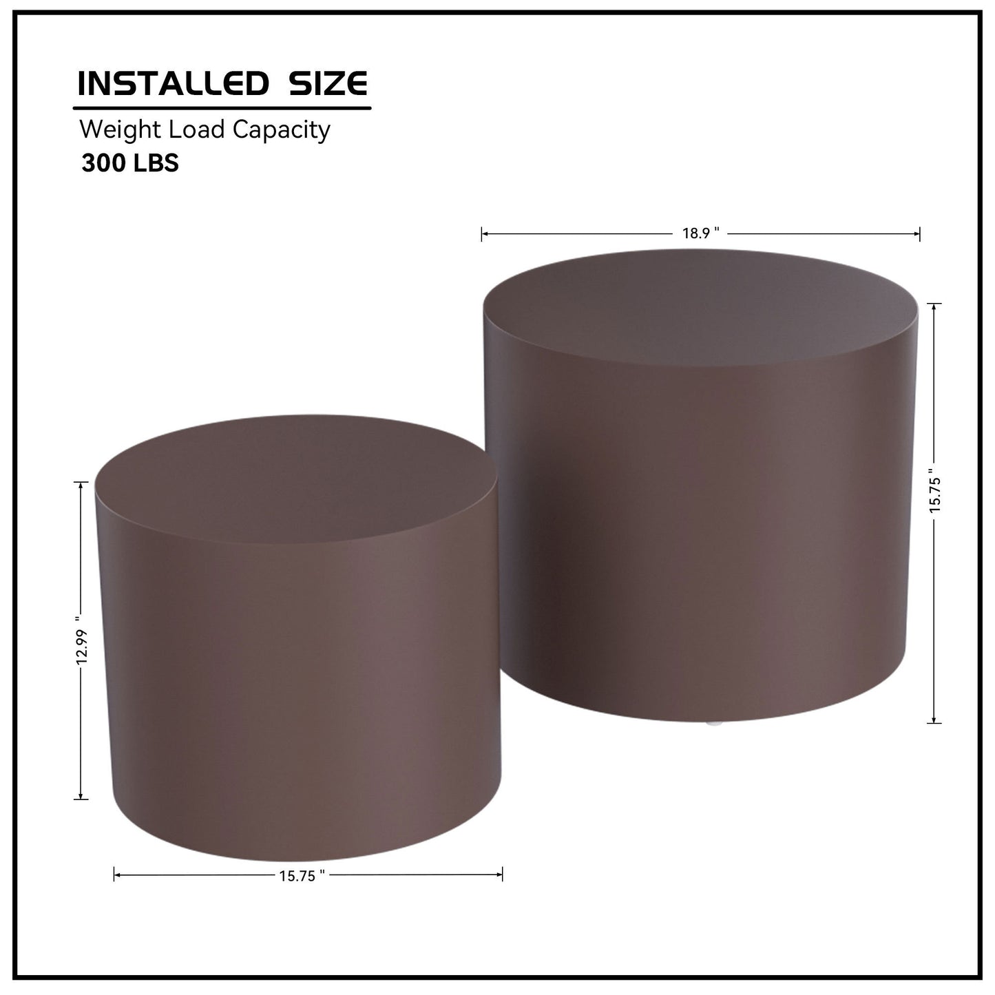 MDF Nesting Table Set of 2: Space-Saving Furniture, Stylish Design, Perfect for Small Spaces, 2 Sizes for Versatile Use, Easy to Assemble, Brown Finish