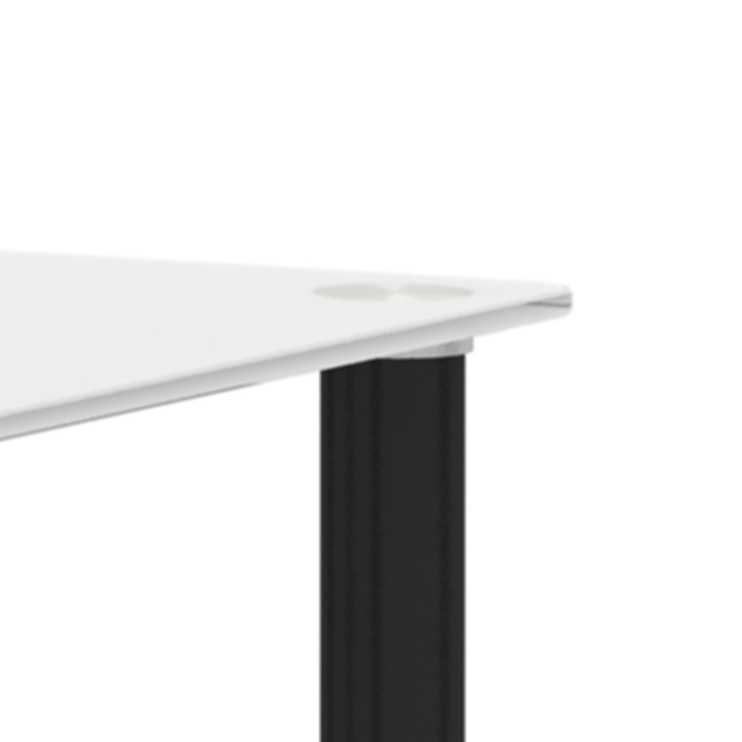 1-Piece White+Black Side Table, 2-Tier Space End Table, Modern Night Stand, Sofa Table with Storage Shelf - Stylish and Functional Furniture for Living Room, Bedroom, or Office