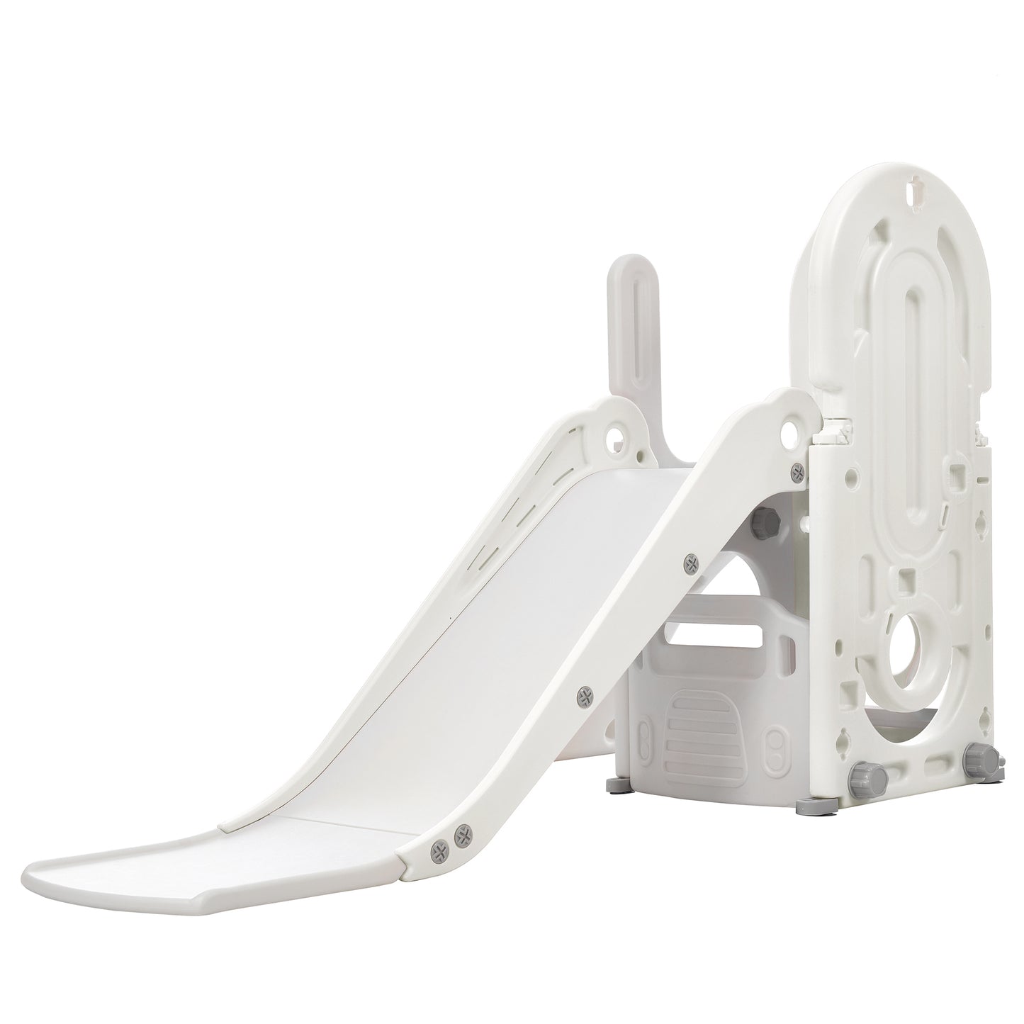Toddler Climber and Slide Set 4 in 1: Playground Climber Freestanding Slide Playset with Basketball Hoop for Babies, Indoor & Outdoor Use