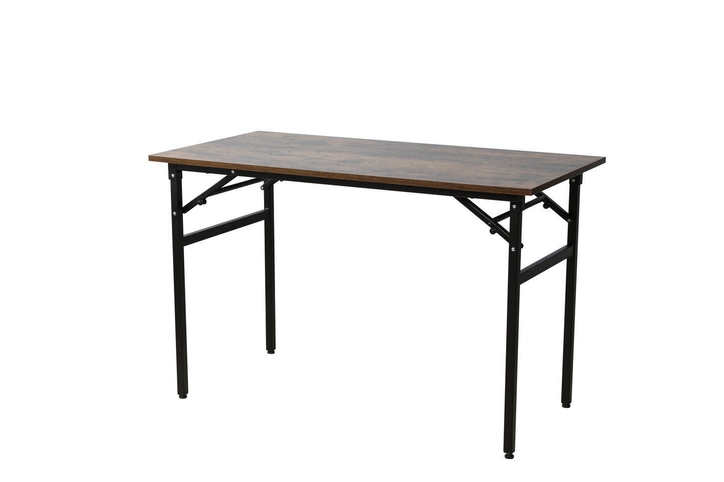 Folding Table Desk: Black, 47x24 Inches, Computer Workstation - No Installation Required